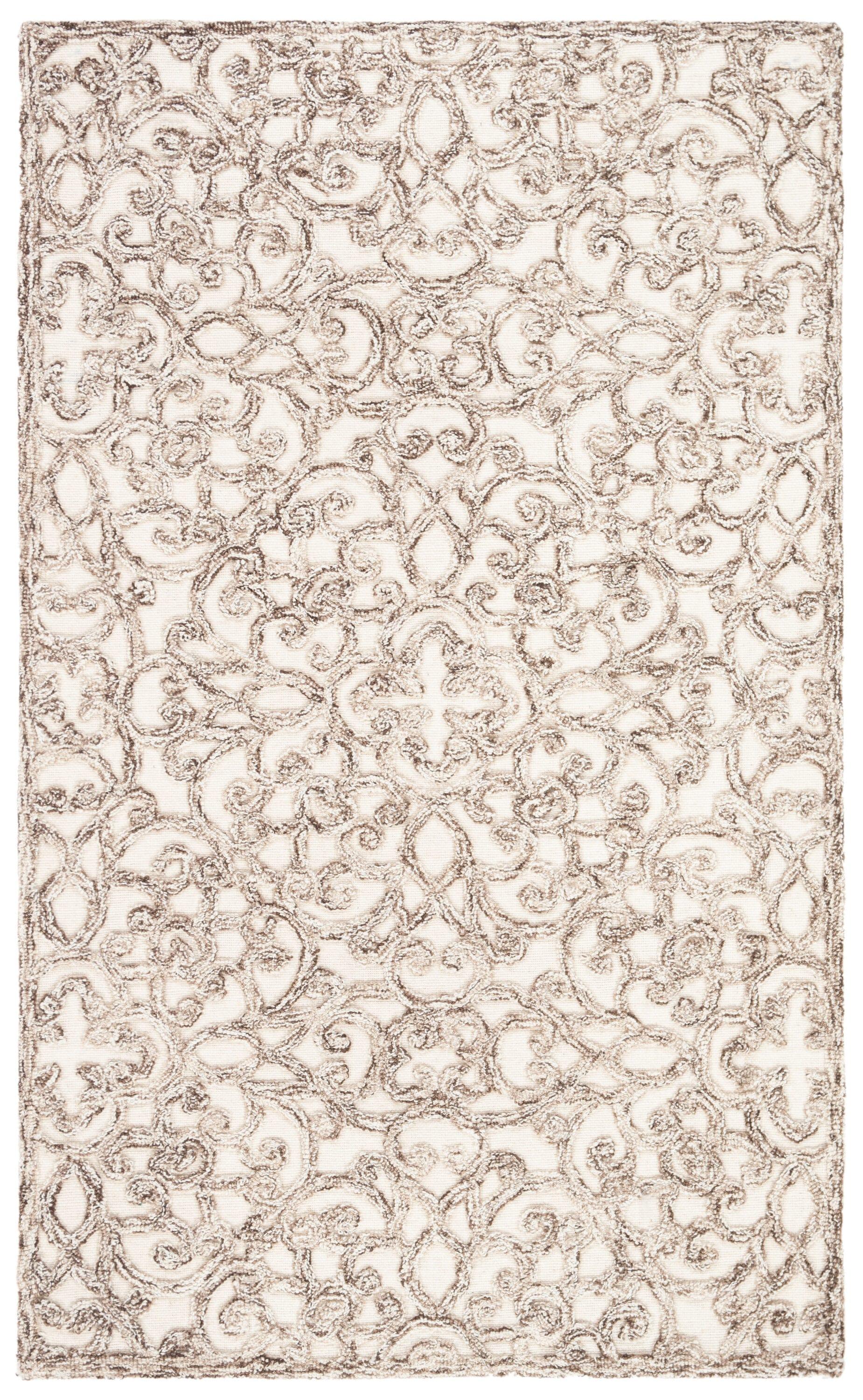 Trace TRC103 Hand Tufted Area Rug - Brown/Ivory - 3'x5' - Safavieh.