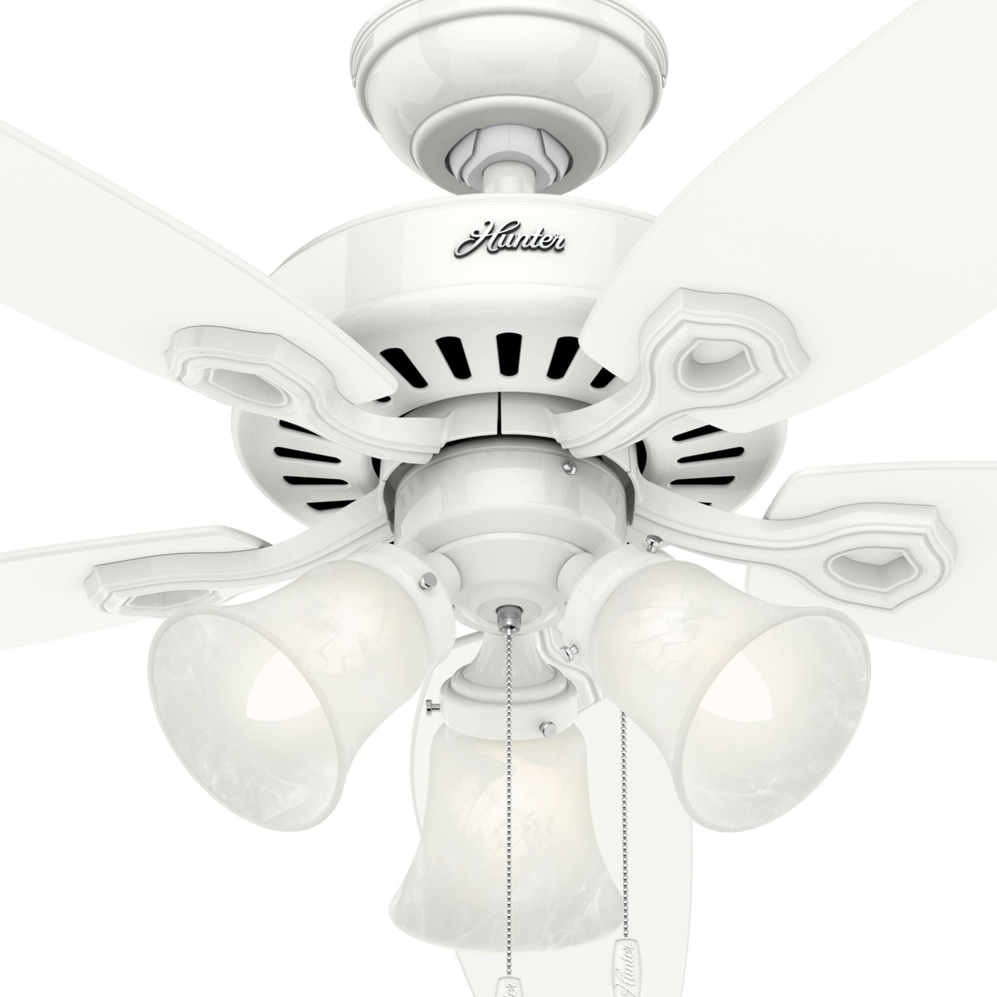 Builder Plus 52"5 - Blade Standard Ceiling Fan with Pull Chain and Light Kit Included