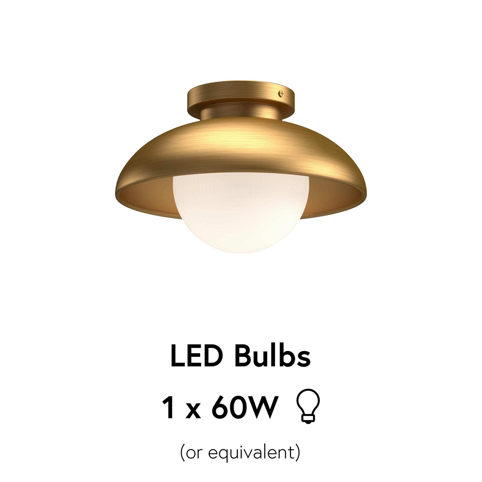 Rubio 16'' Aged Gold and Matte Black Mid-Century Flush Mount