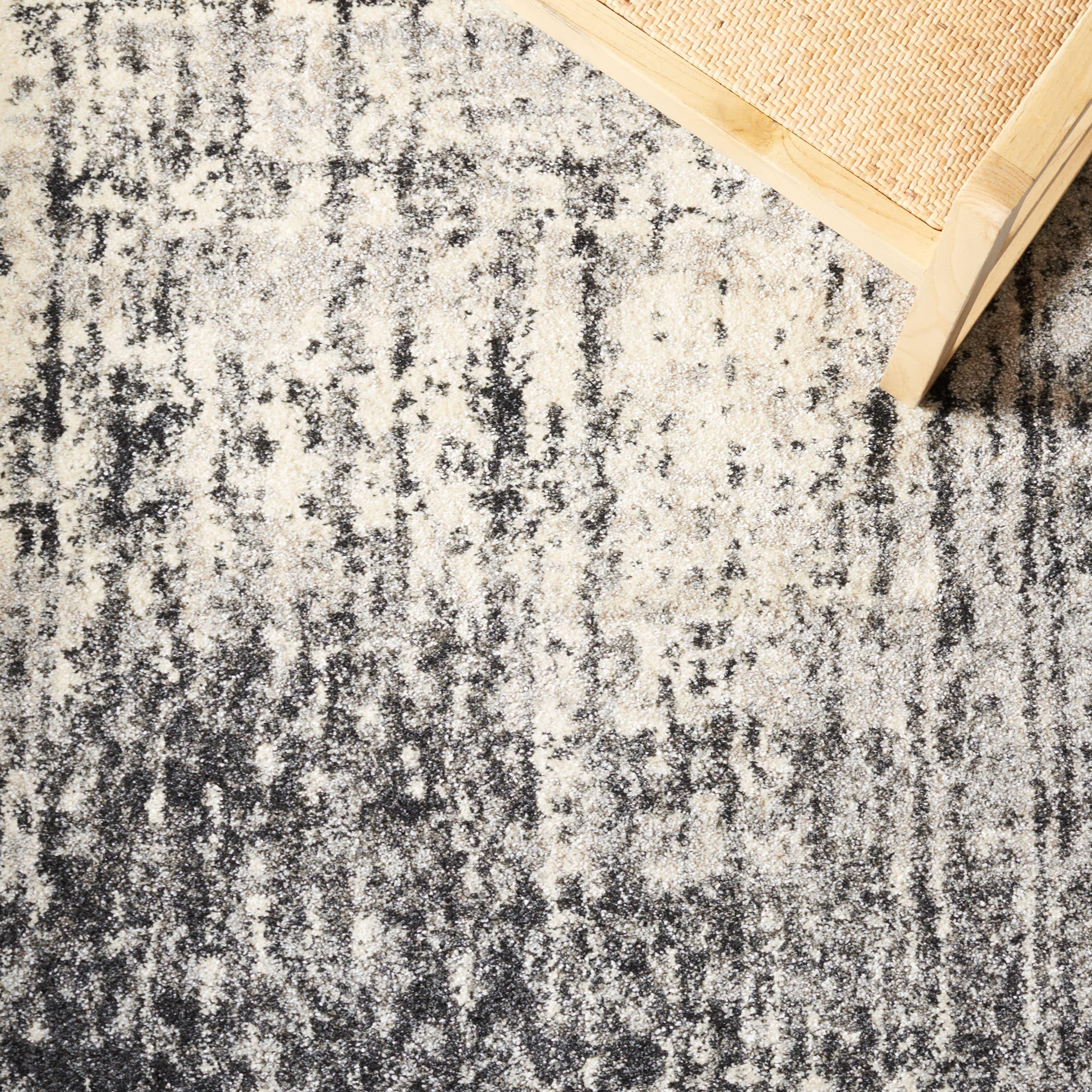 Retro RET2770 Power Loomed Indoor Runner Rug - Black/Light Grey - 2'3"x9' - Safavieh.