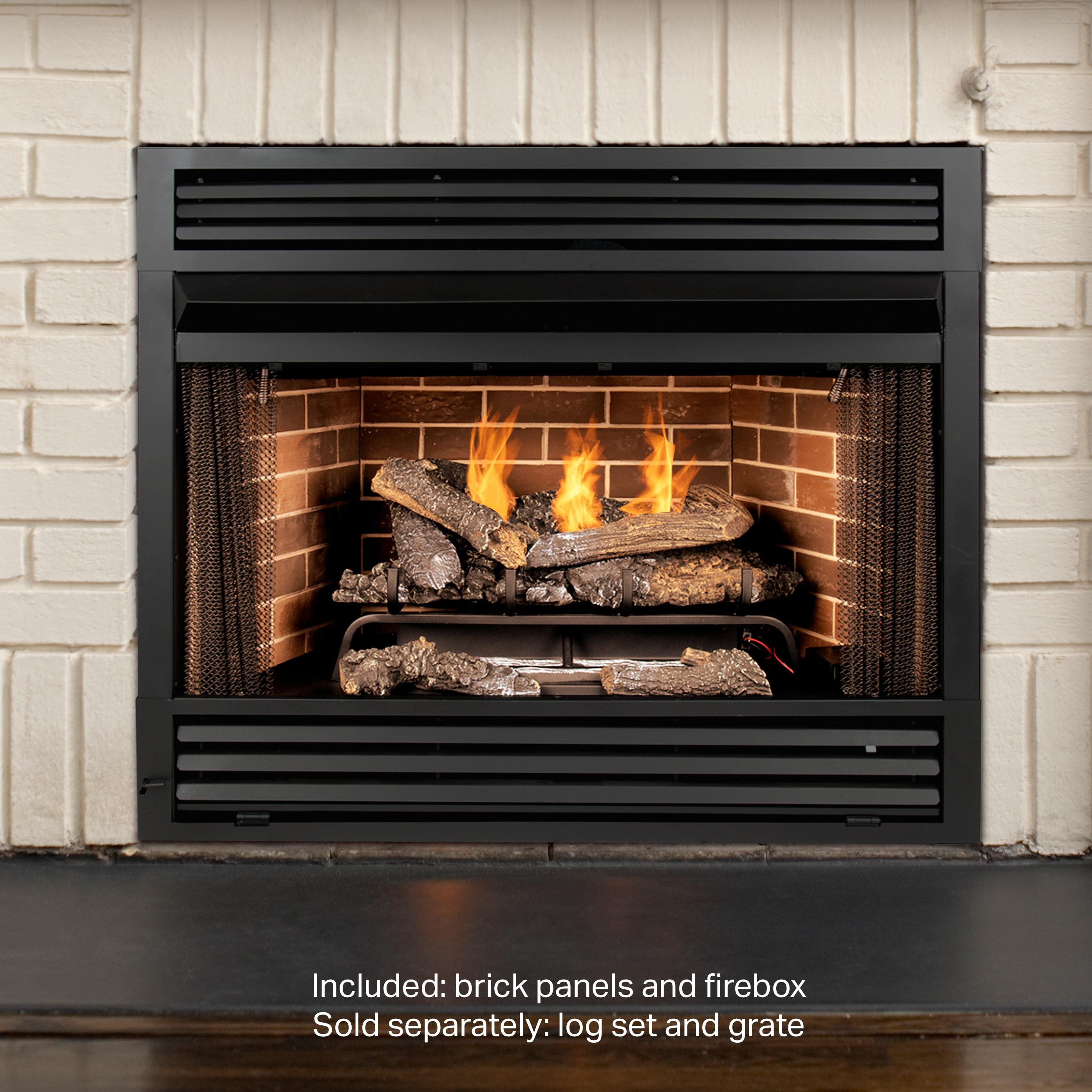 Black 32-Inch Vent-Free Dual Fuel Fireplace Insert