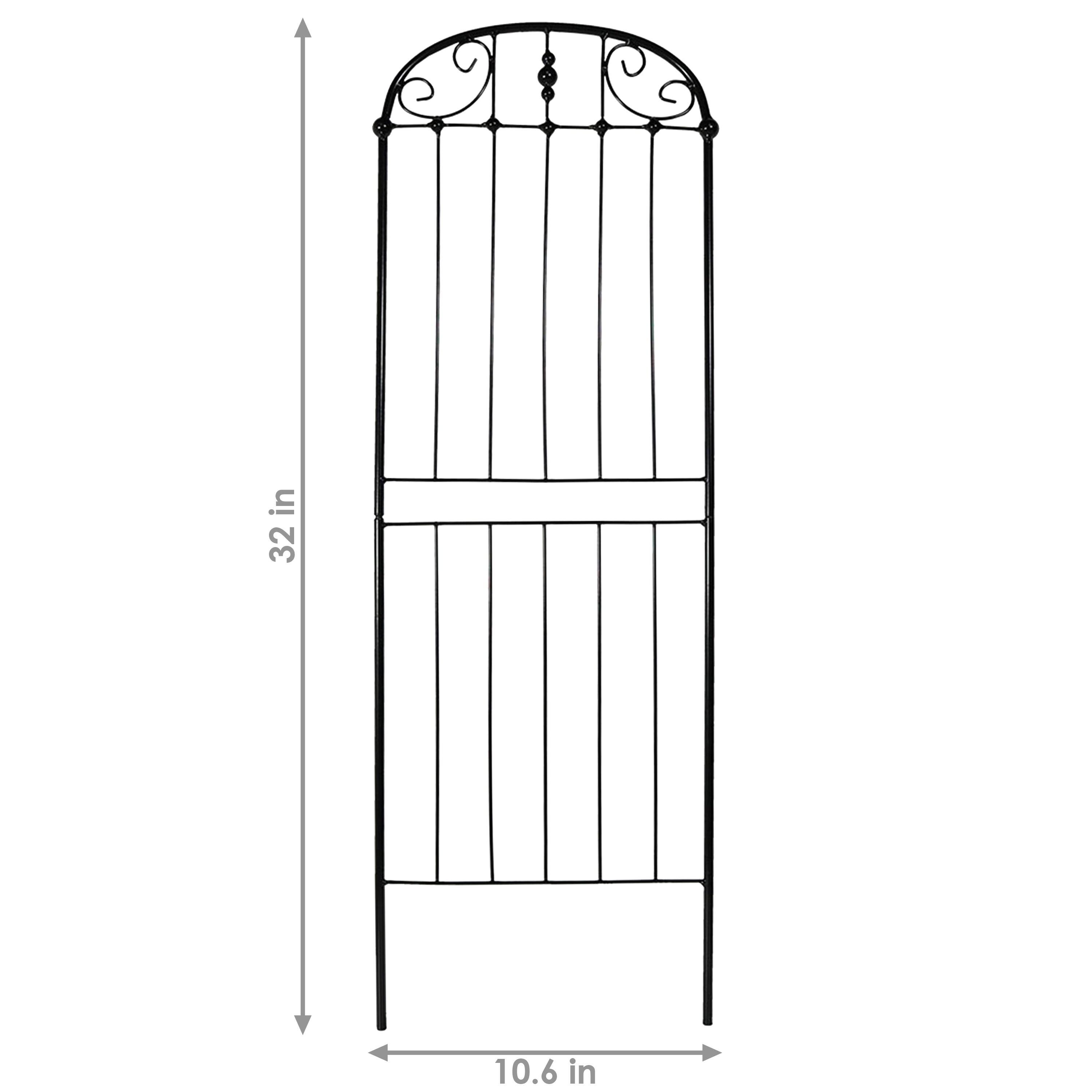 Sunnydaze Metal Wire Traditional Garden Trellis for Climbing Plants and Flowers - 32" H - Black - 2-Pack