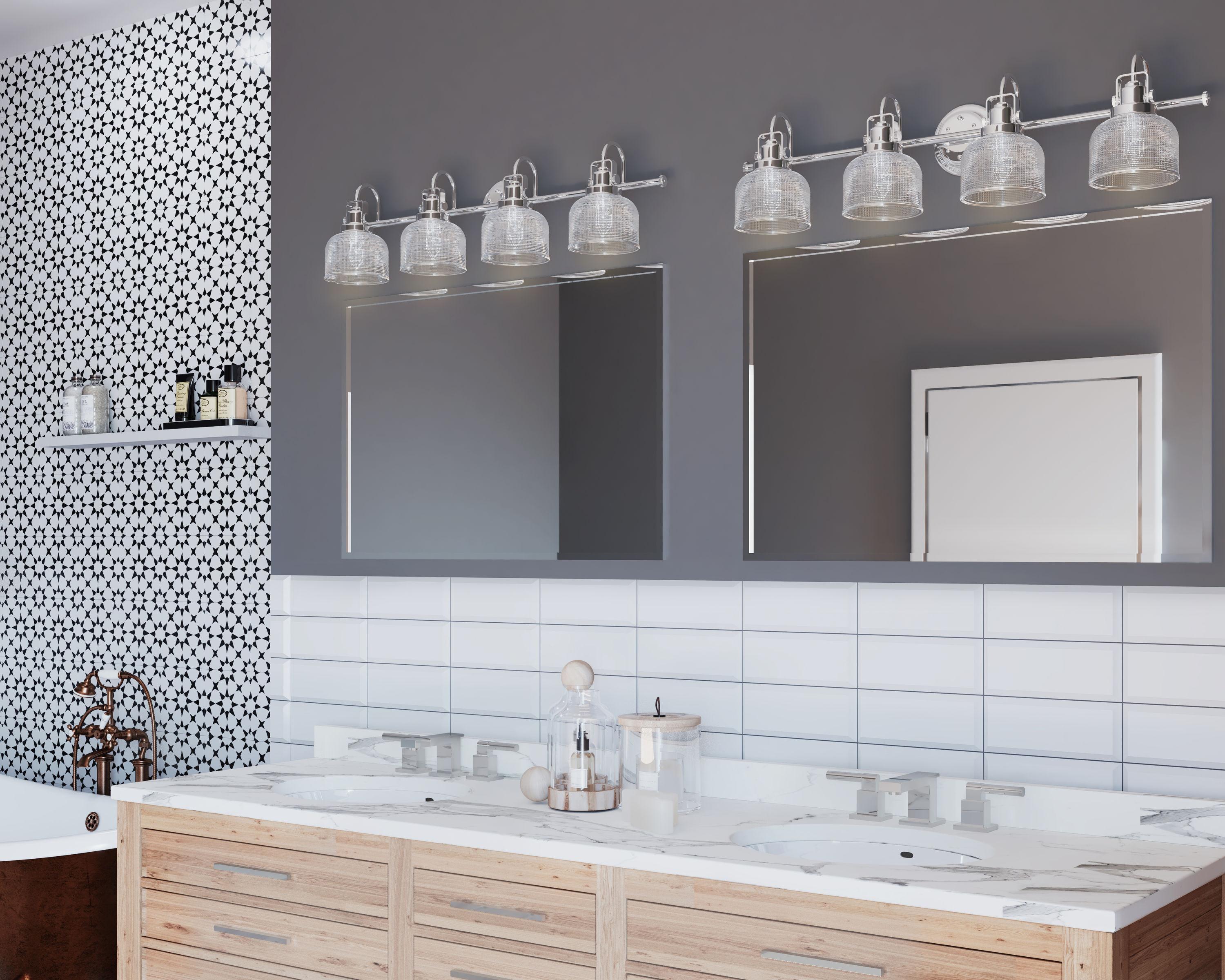 Rosser 4 Light Transparent Dimmable Vanity Light