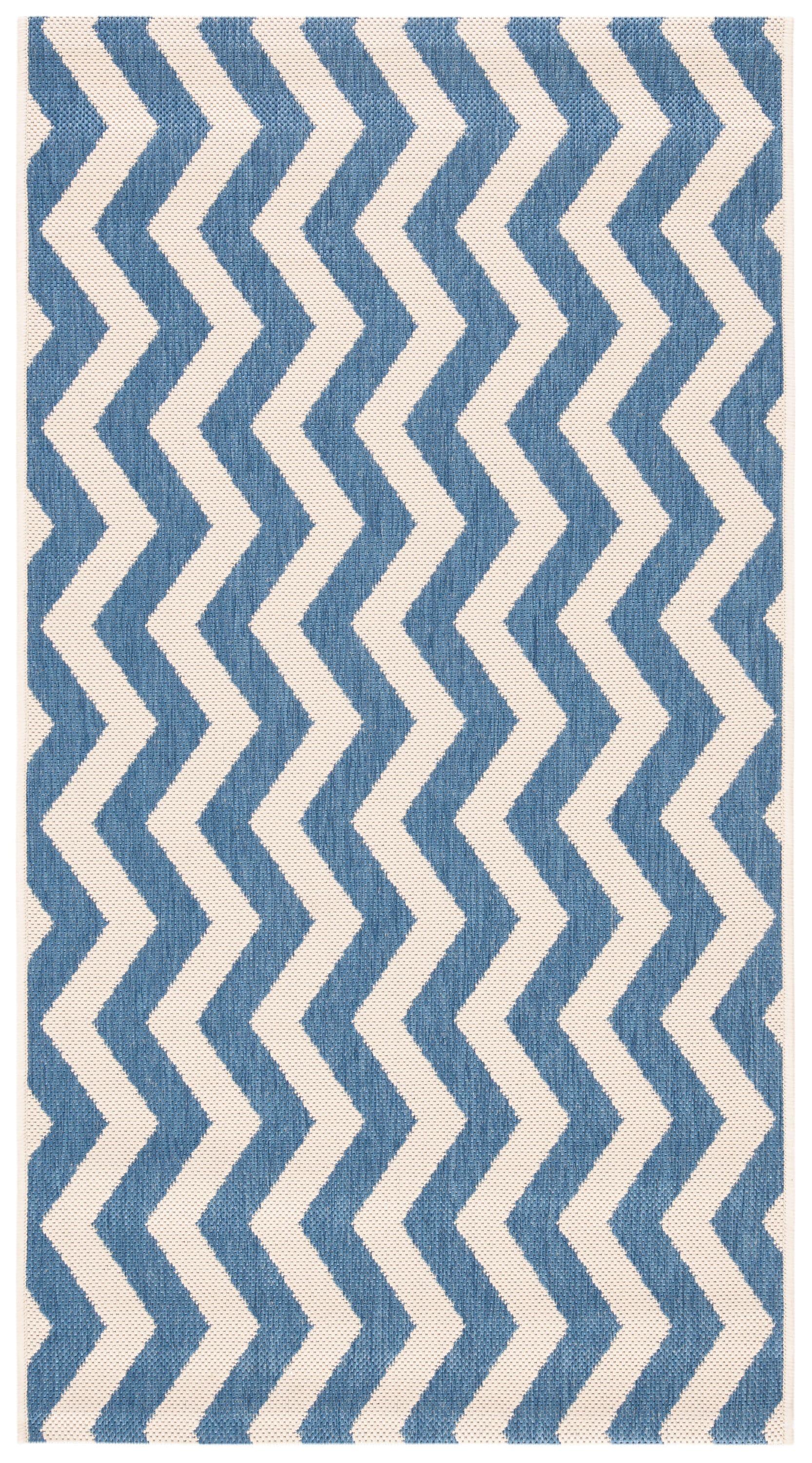 Courtyard CY6245 Power Loomed Indoor and Outdoor Accent Rug - Blue/Beige - 2'7"x5' - Safavieh