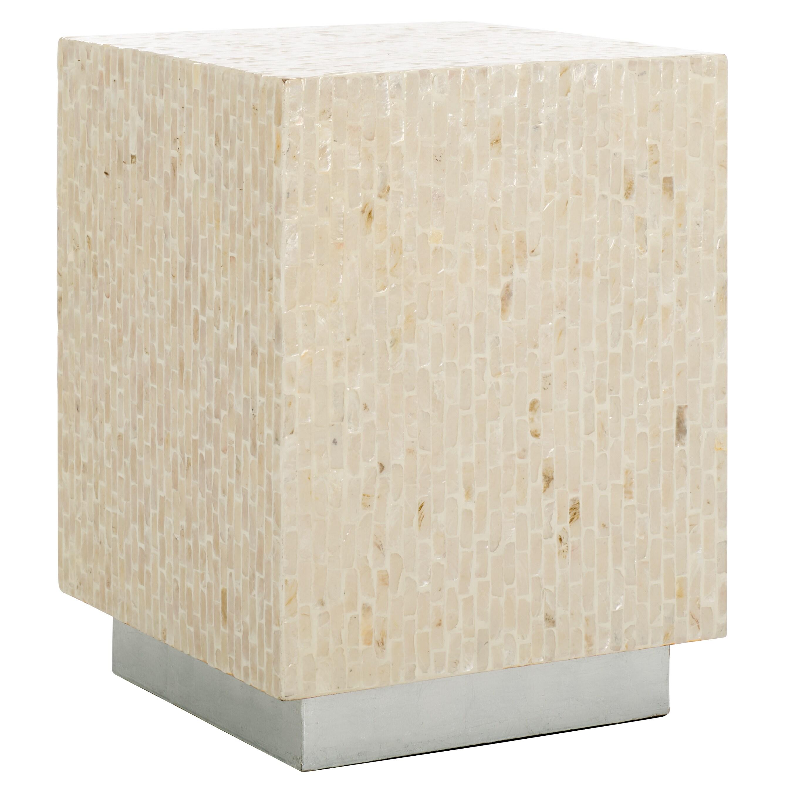 Scarlett Square Accent Table - ACC1809A - Natural/Silver - Safavieh