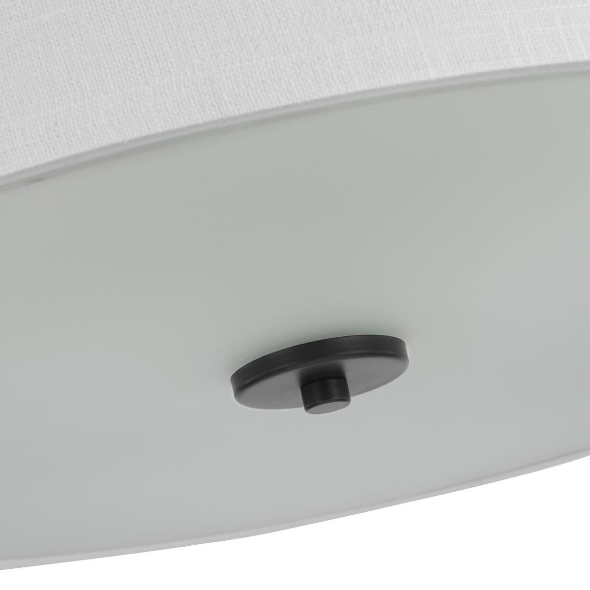 Progress Lighting, Inspire Collection, 3-Light Semi-Flush Mount, Graphite, Summer Linen Shade