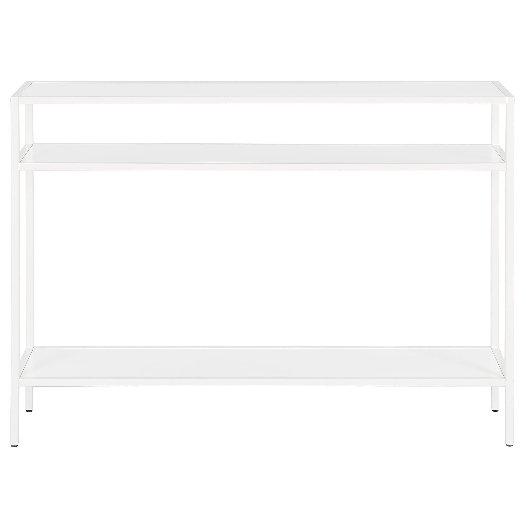 42 Inches Matte White Metal Console Table - Henn&Hart