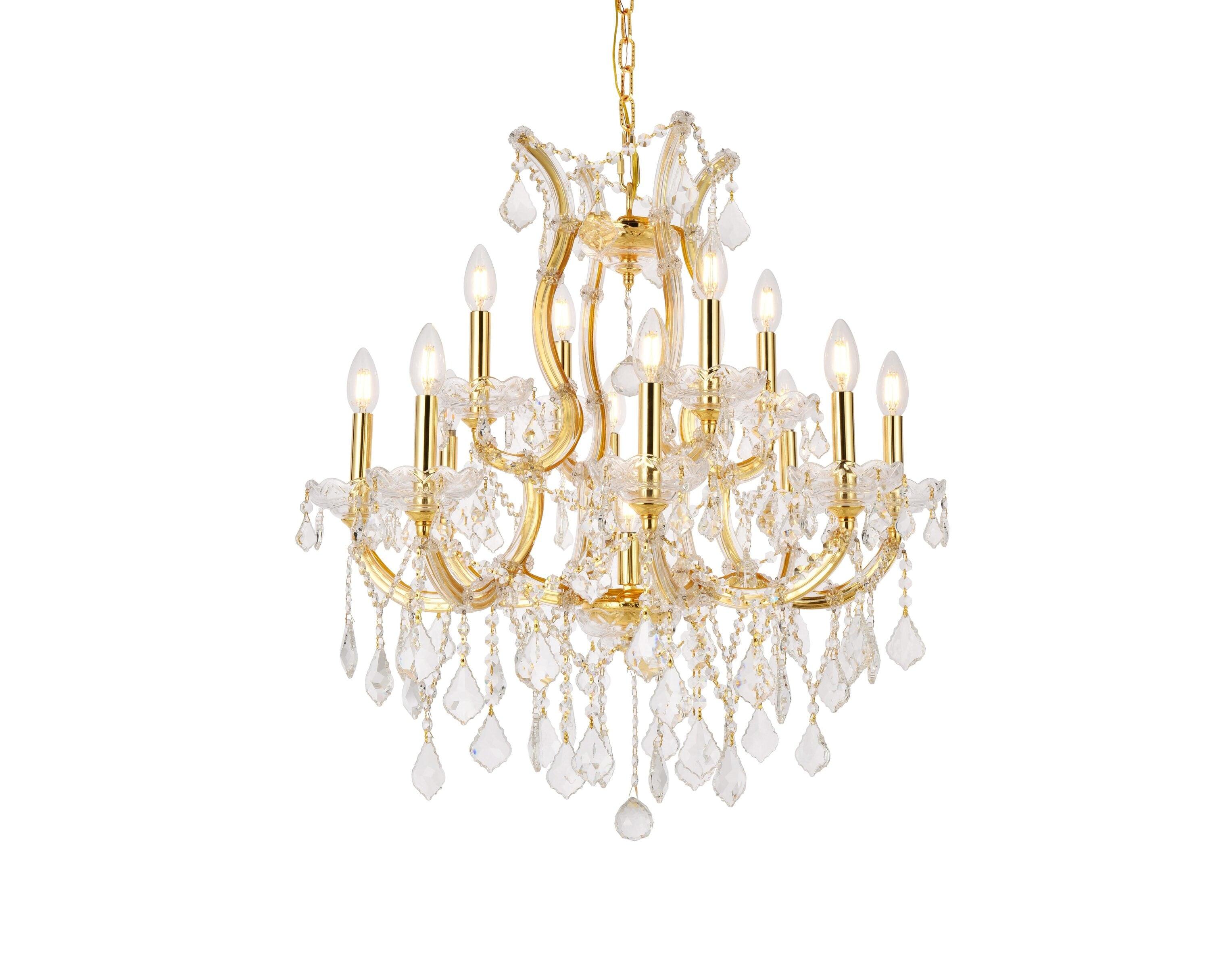2800 Maria Theresa Collection Chandelier D:27in H:26in Lt:13 Gold Finish (Royal Cut Crystals)