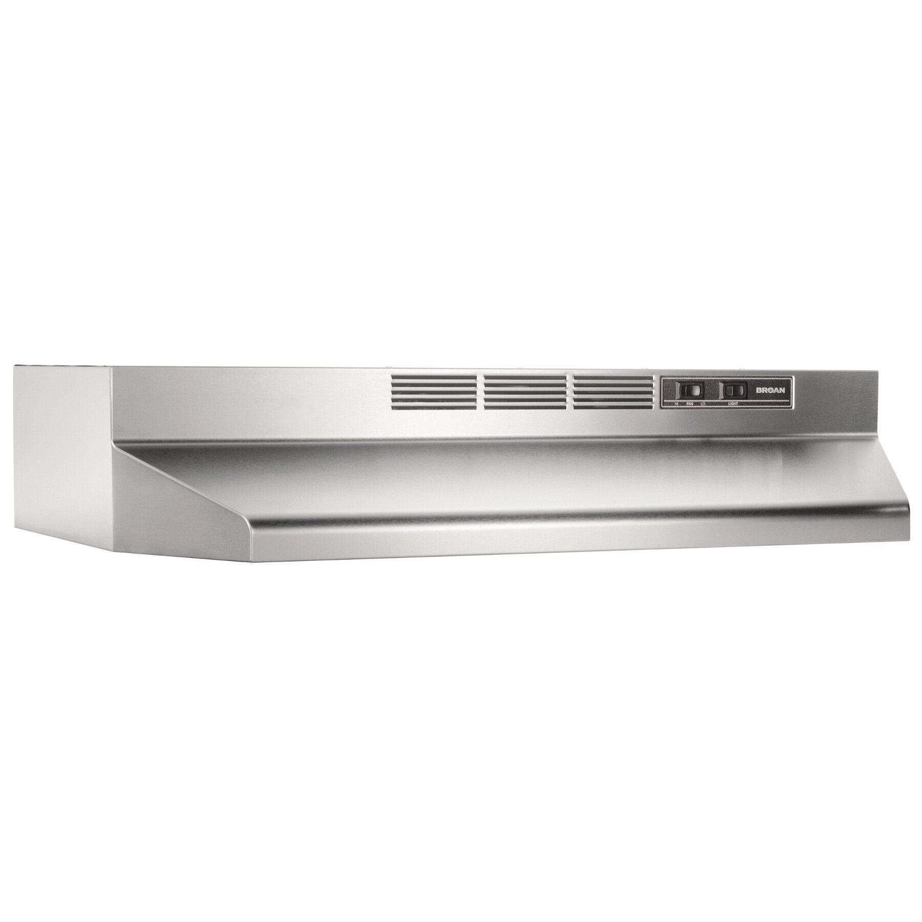 Broan NuTone Broan NuTone 36" Steel 190 CFM Ductless (Non-Vented) Under Cabinet Range Hood with Charcoal Filter 413604