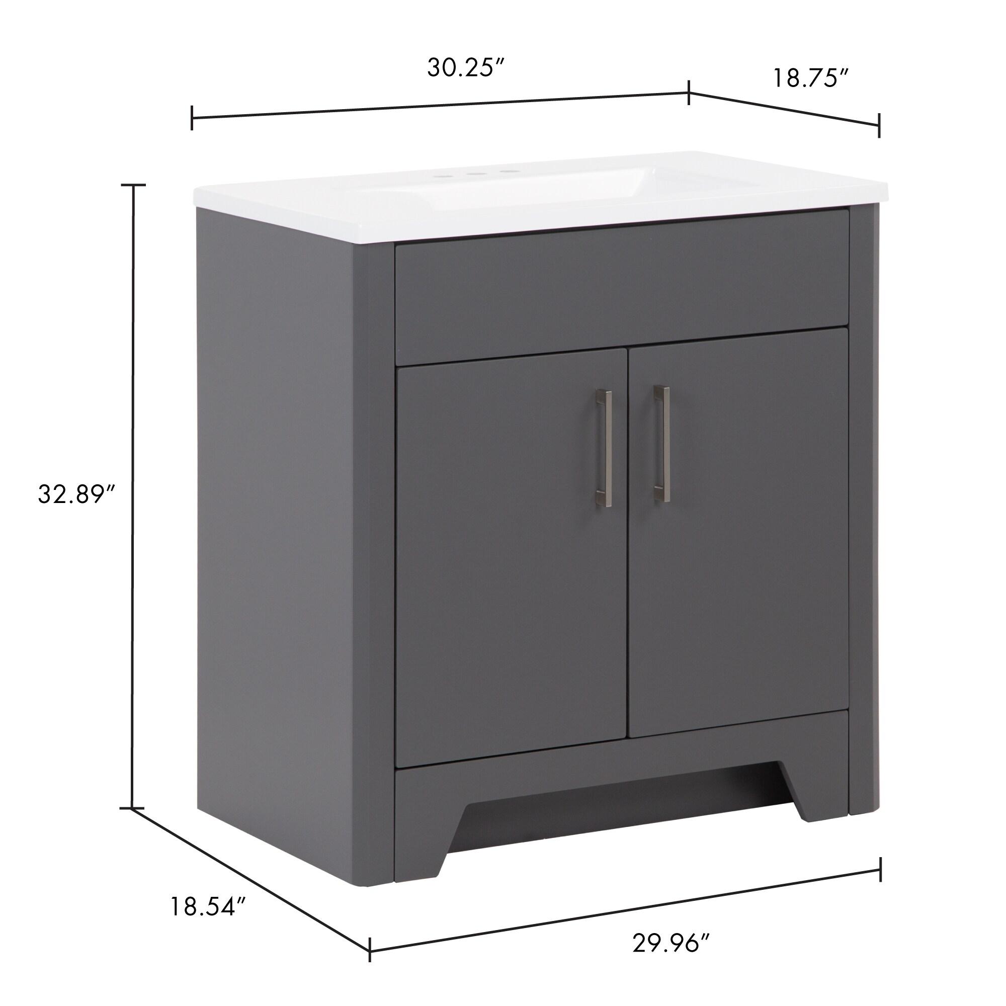 Wyndham Collection Miranda 30" Freestanding Single Bathroom Vanity with Cultured Marble Top