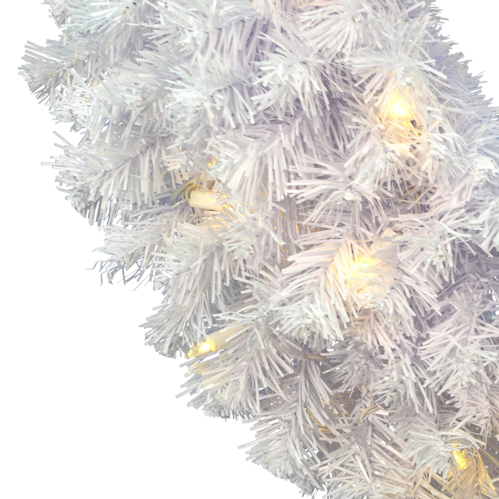 Vickerman 30" Crystal White Spruce Artificial Christmas Wreath, Warm White LED Mini Lights - Faux Spruce Christmas Wreath - Seasonal Indoor Home Decor