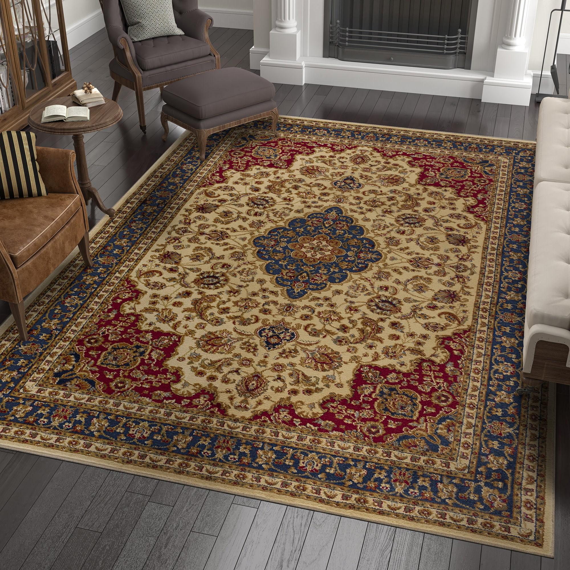 Sensation Border Ivory 9 ft. x 12 ft. Indoor Area Rug