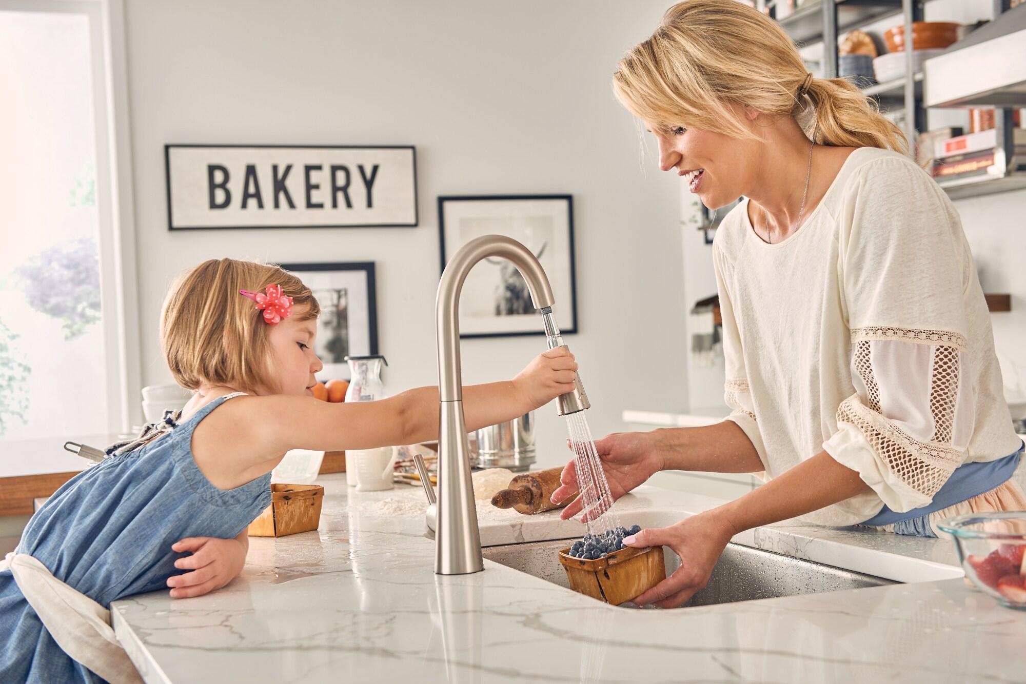 Moen Sleek Pull Down Single Handle Kitchen Faucet with Power Boost Technology and Duralock