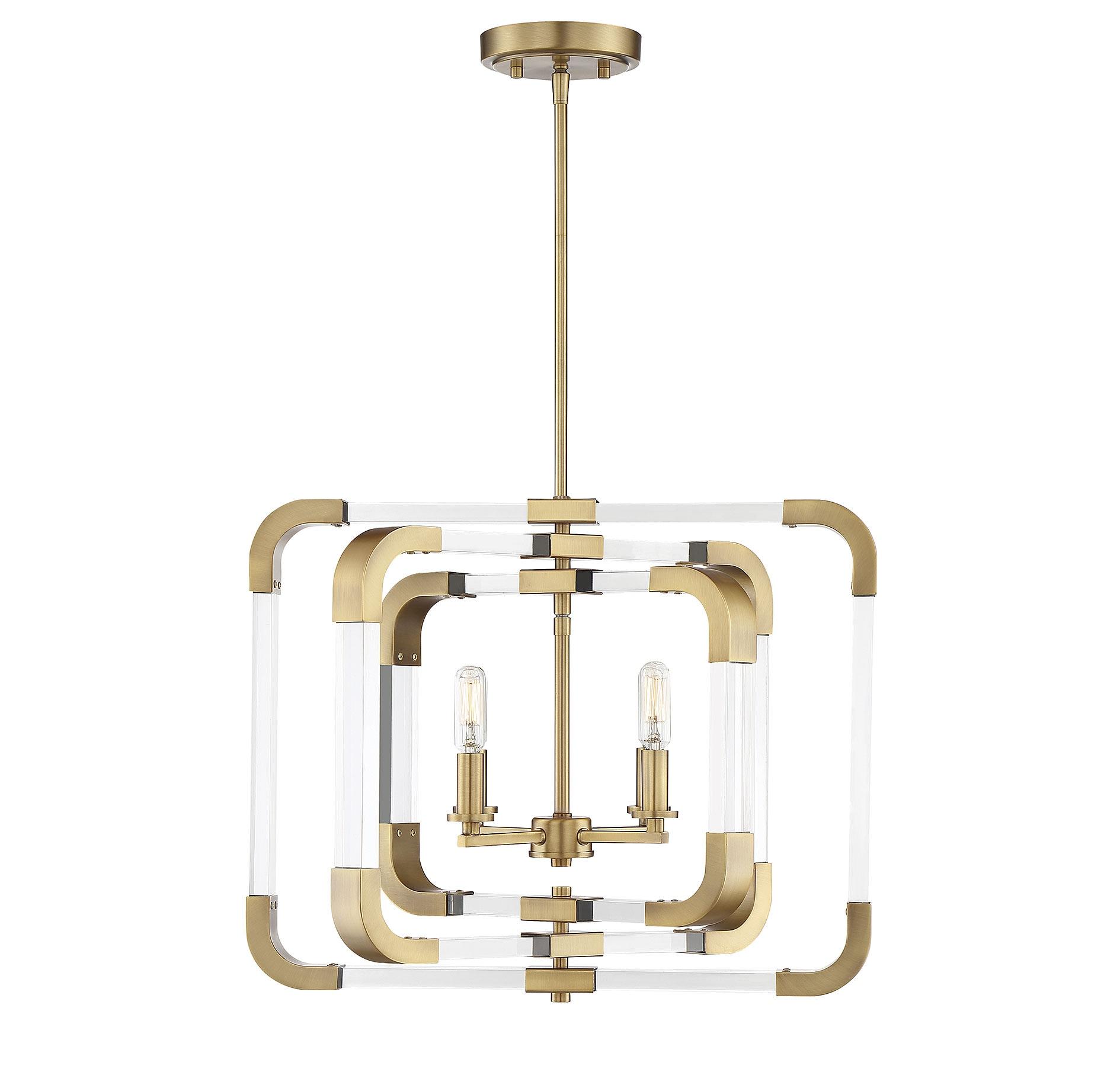 Savoy House Rotterdam 4 - Light Semi-Flush Mount in Warm Brass