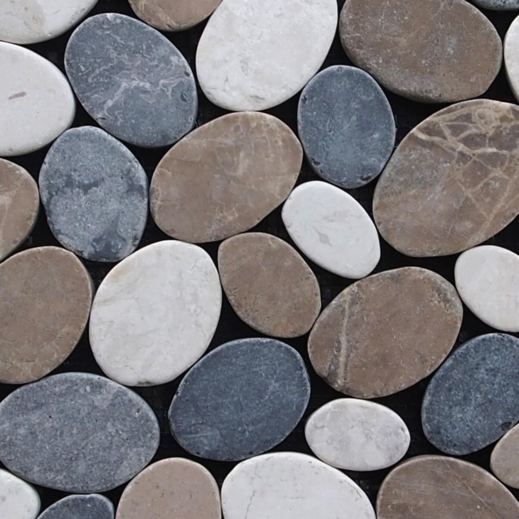 Cruz Bay Studio Natural Stone Pebbles Mosaic Wall & Floor Tile