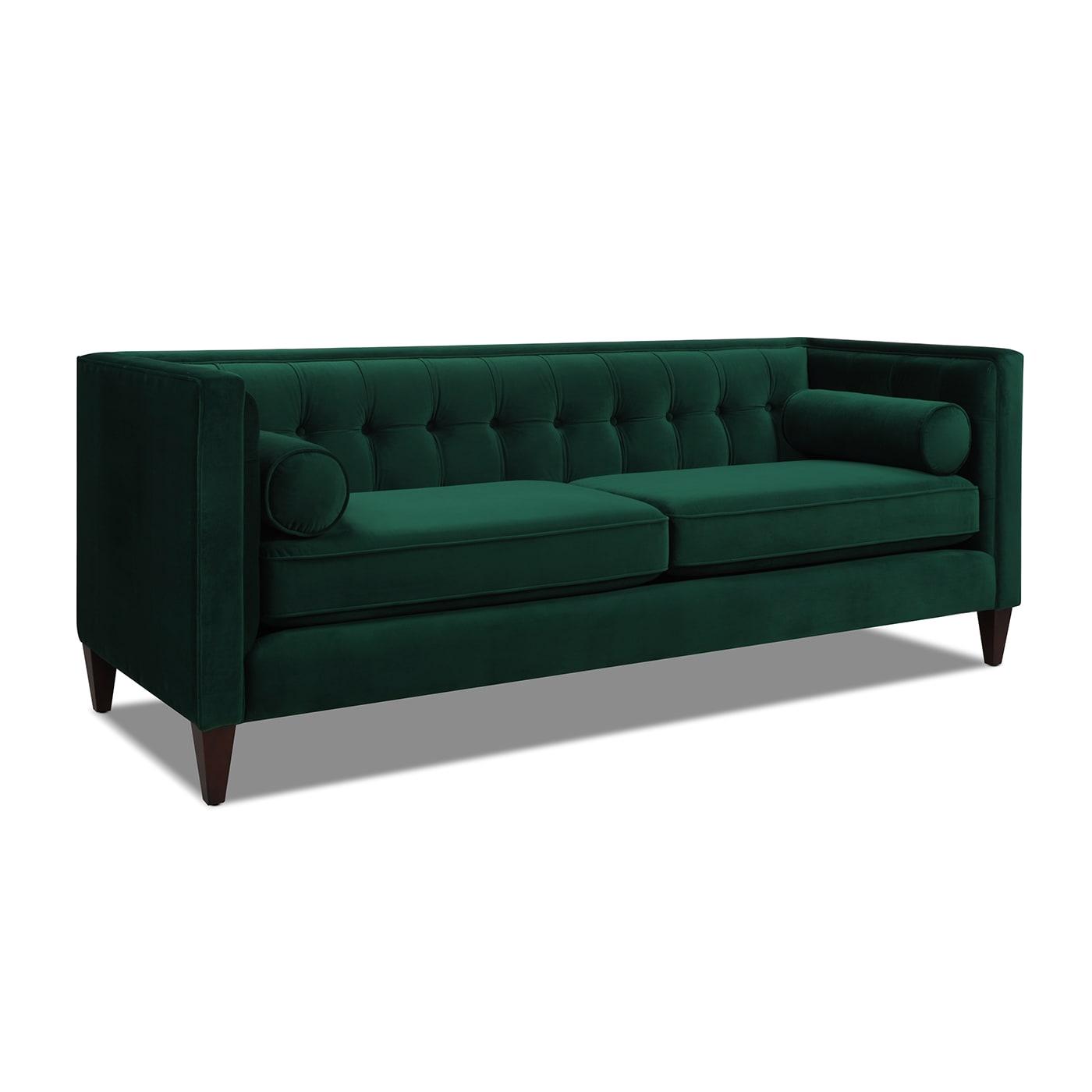 Jack 84" Tufted Tuxedo Sofa Double Cushion Evergreen