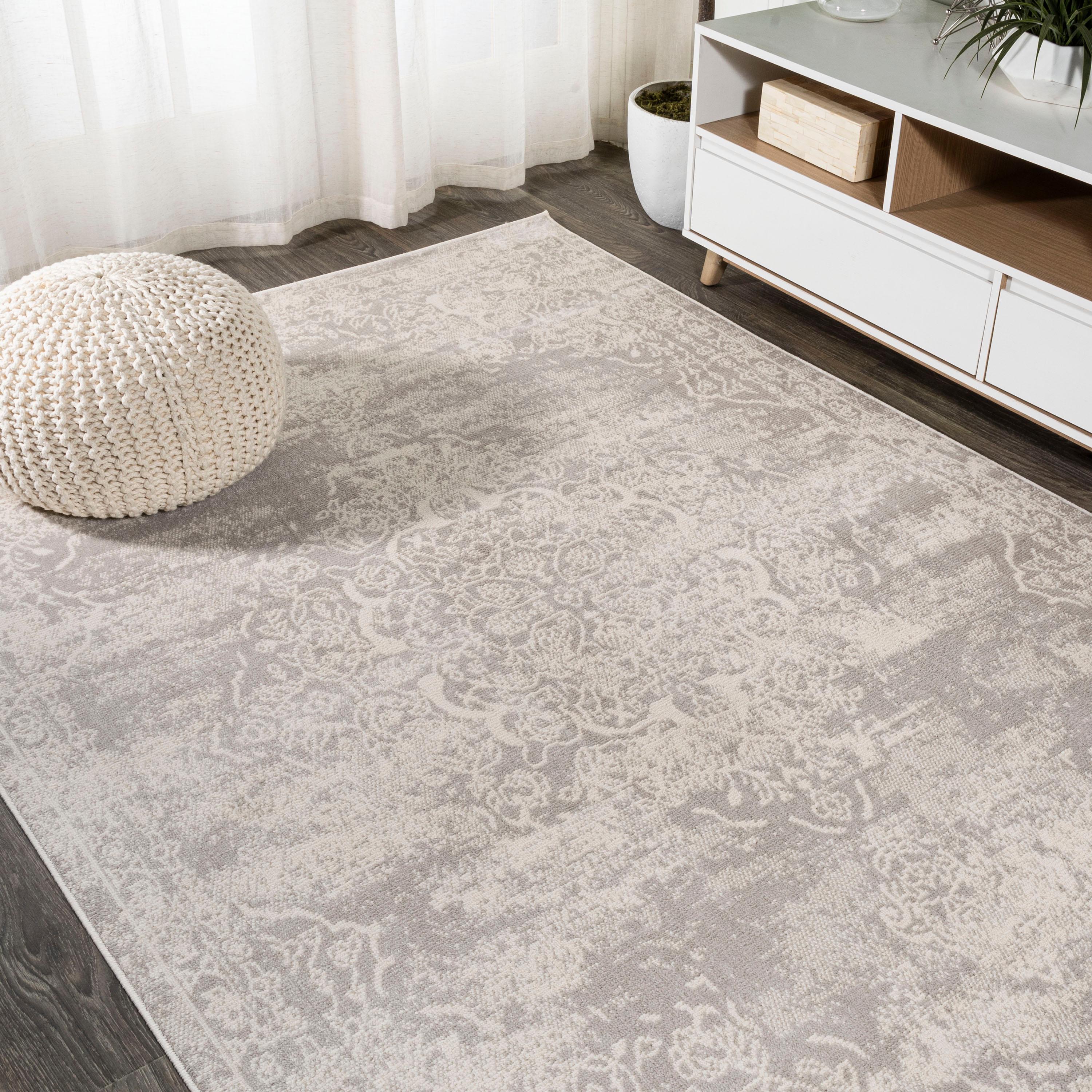 3'x5' Alhambra Ornate Medallion Modern Area Rug, Ivory - JONATHAN Y