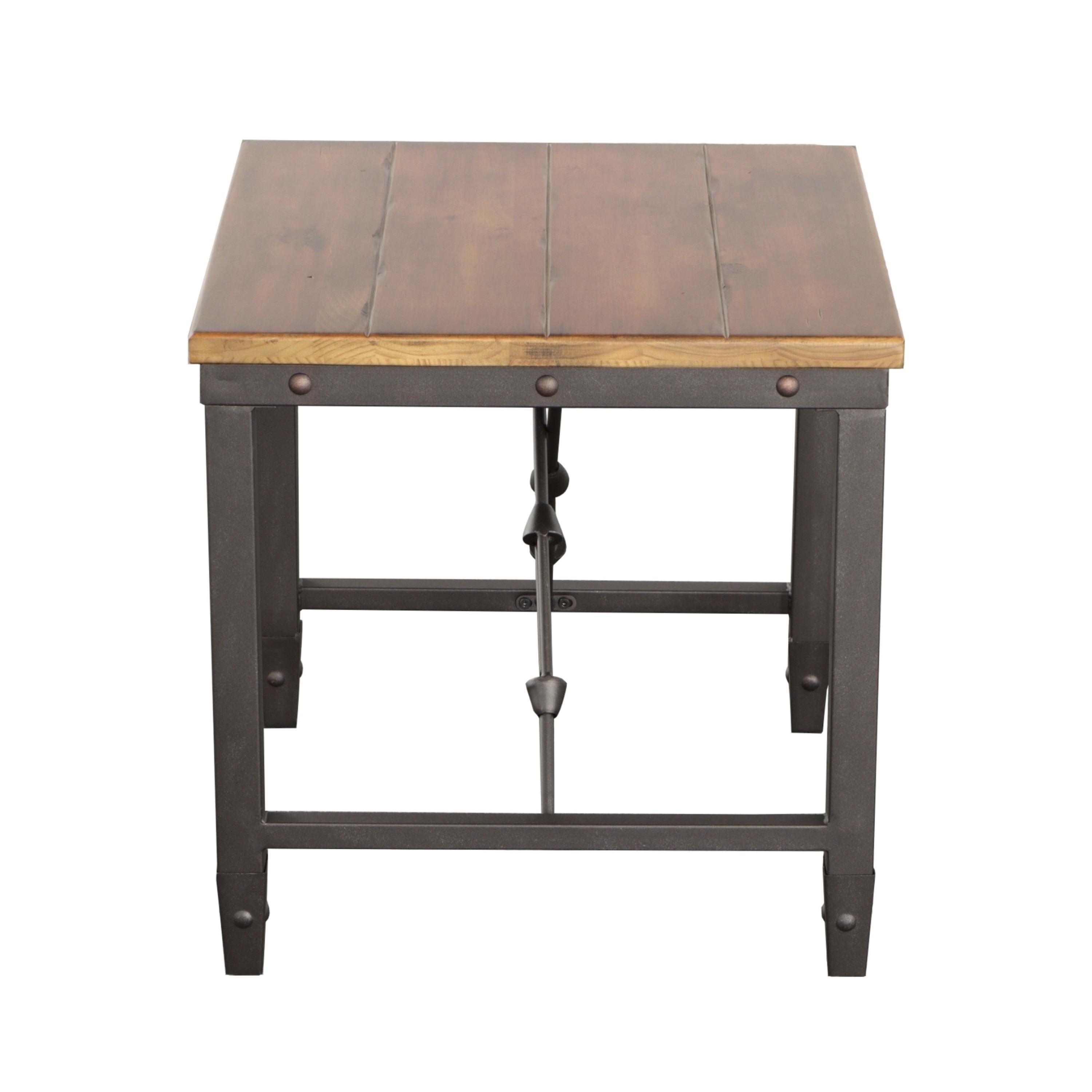 Ashford End Table Antique Honey - Steve Silver Co.: Industrial Style, Pine Veneer, Engineered Hardwoods