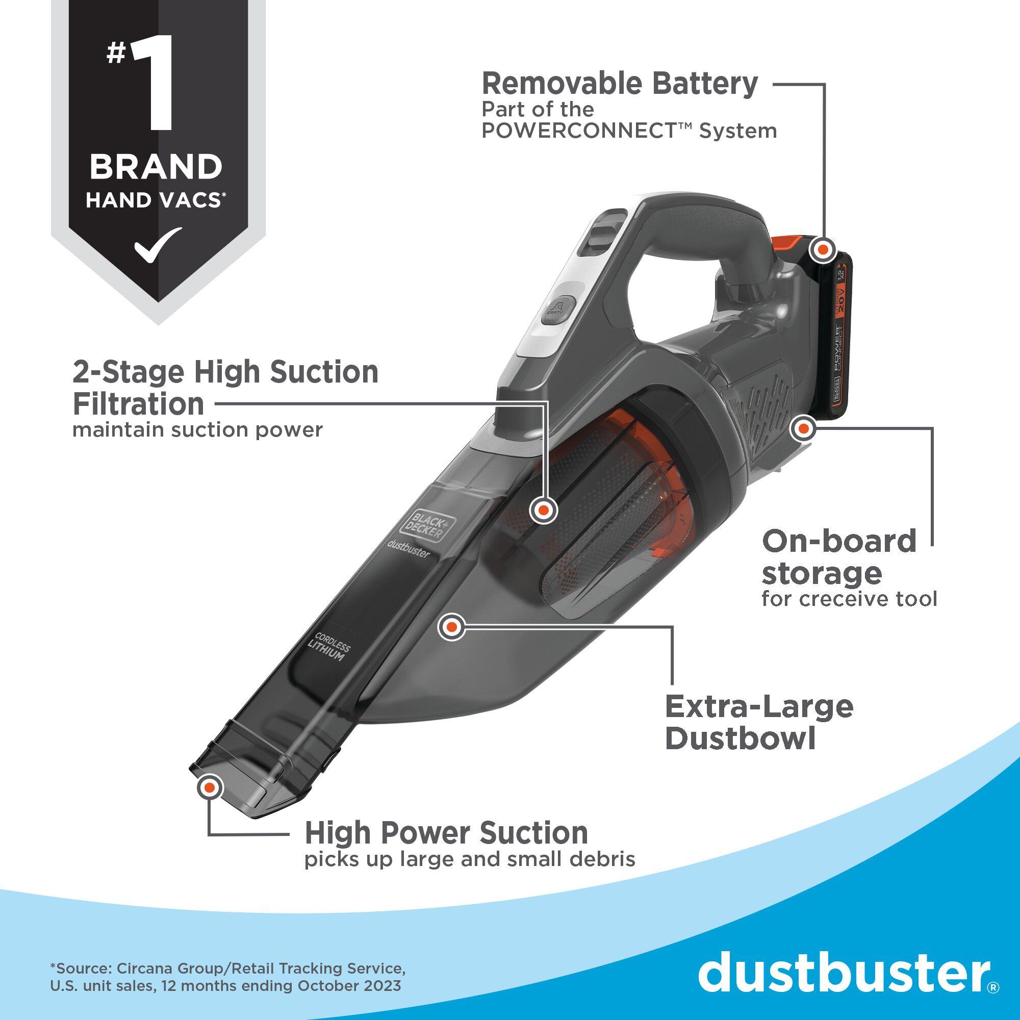 BLACK+DECKER Dustbuster 20V MAX POWERCONNECT Cordless Handheld Vacuum, BCHV001C1