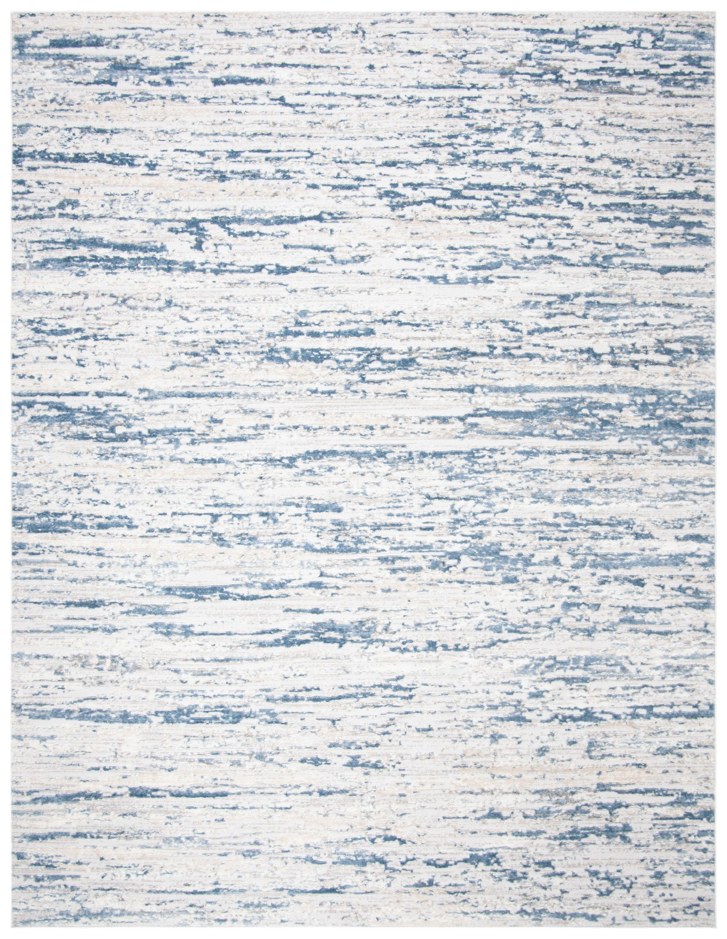 SAFAVIEH Amelia Lester Abstract Area Rug, Ivory/Blue, 9' x 12'