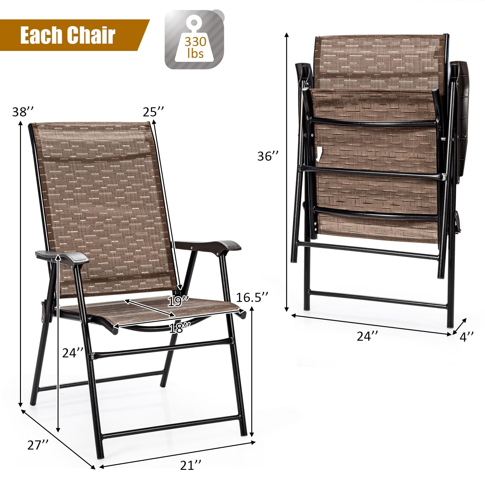 Quick Dry Breathable Fabric Foldable Portable Patio Lawn Chair (Set of 2)