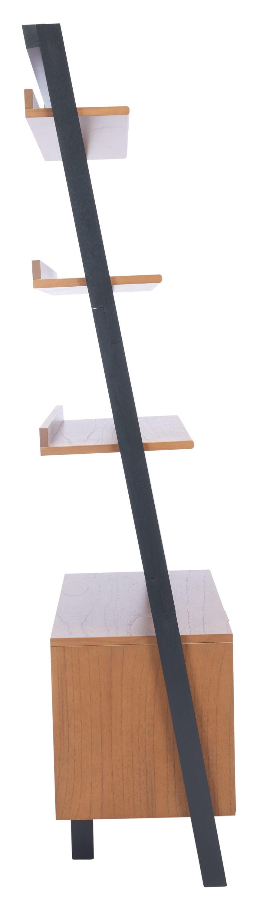 Vlad 3 Shelf 1 Door Etagere - ETG9405 - Natural/Charcoal - Safavieh