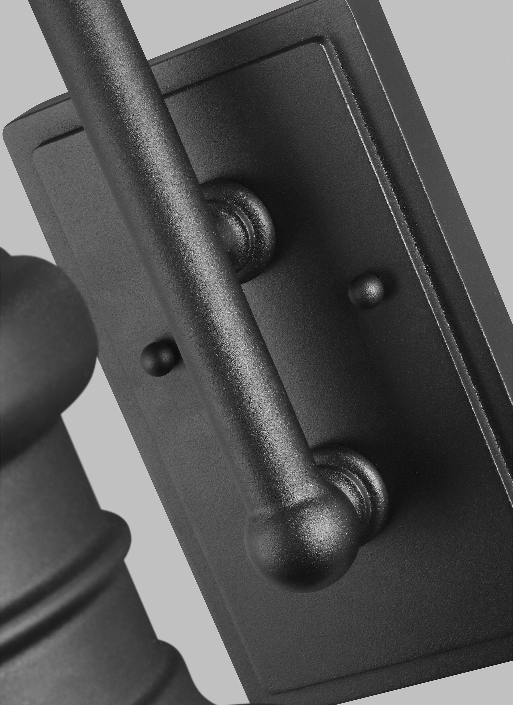 Generation Lighting Redding Station 1 -Light 15.63-in H Black Hardwired Outdoor Wall Light