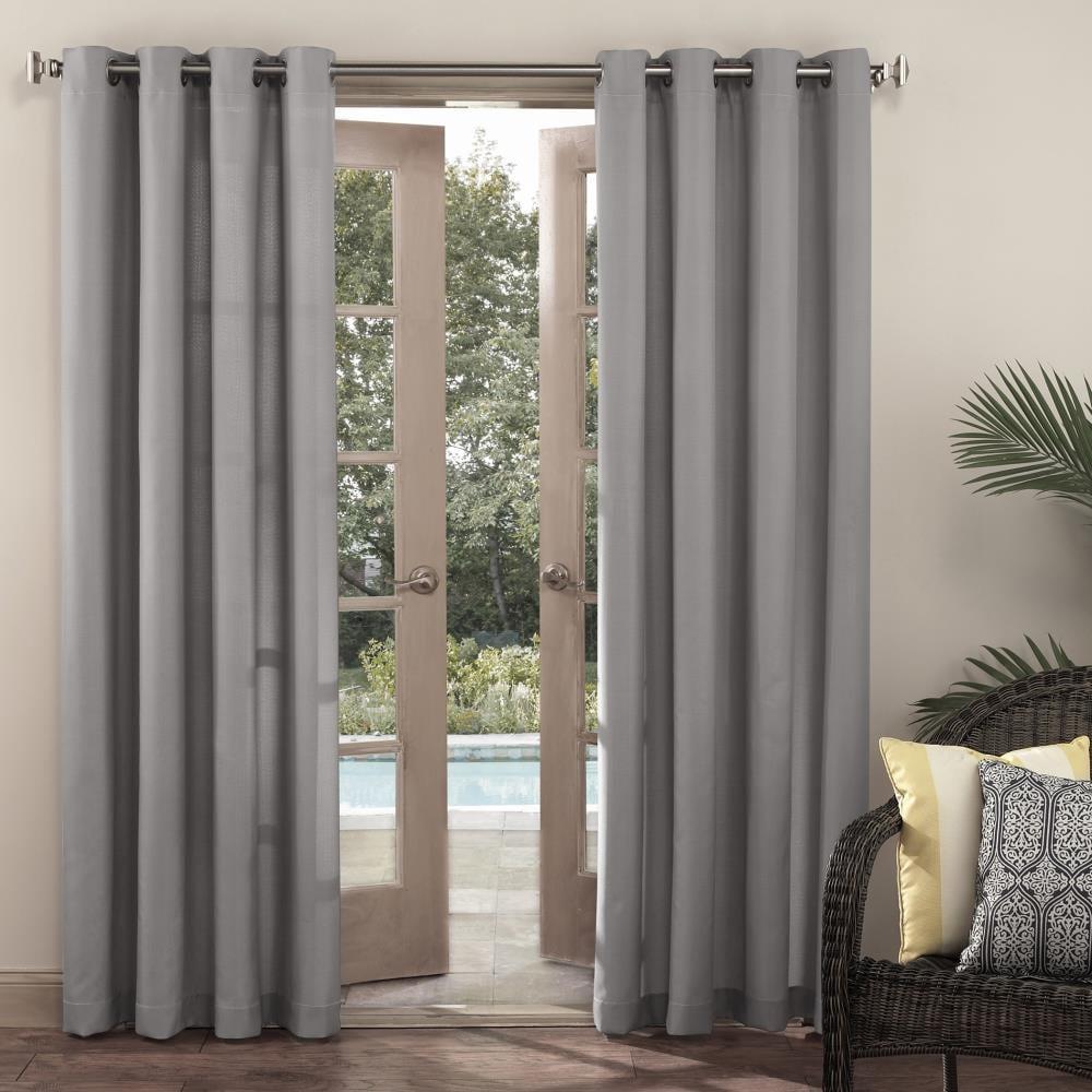 Sun Zero Sailor Indoor/Outdoor UV Protectant Room Darkening Grommet Curtain Panel, 54"x84", Gray