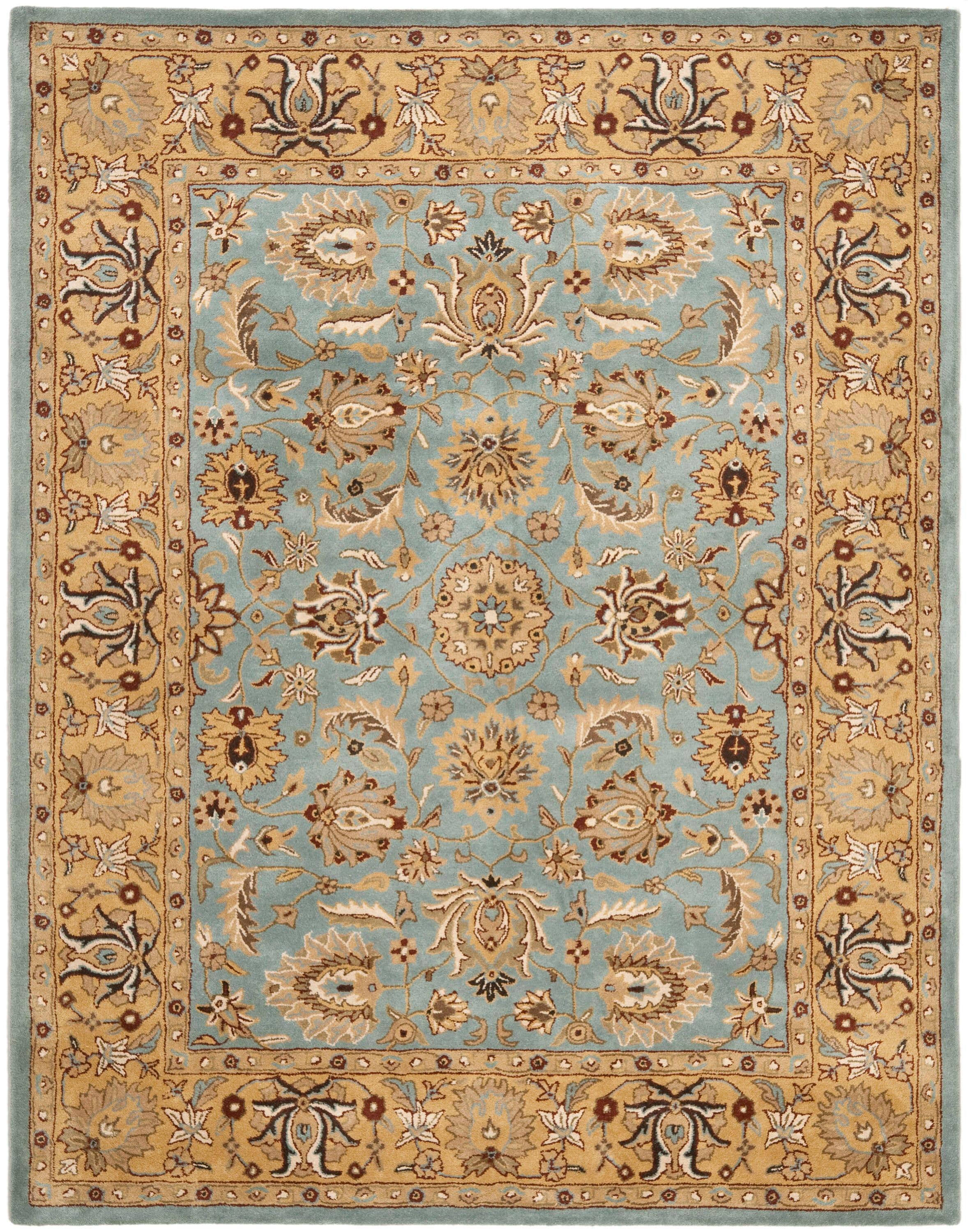 SAFAVIEH Heritage Dexter Traditional Wool Area Rug, Blue/Gold, 9' x 12'