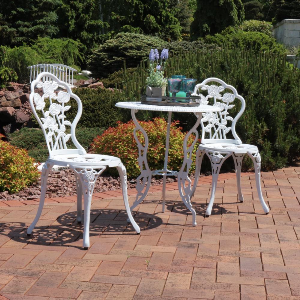 SunnyDaze Decor 2 - Person Metal Patio Dining Set with Round Table