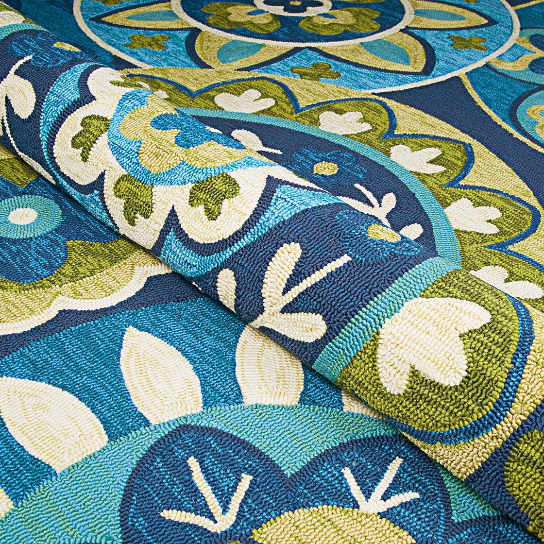Couristan Covington Rip Tide Ocean-Green Indoor / Outdoor Area Rug, 5'6" x 8'