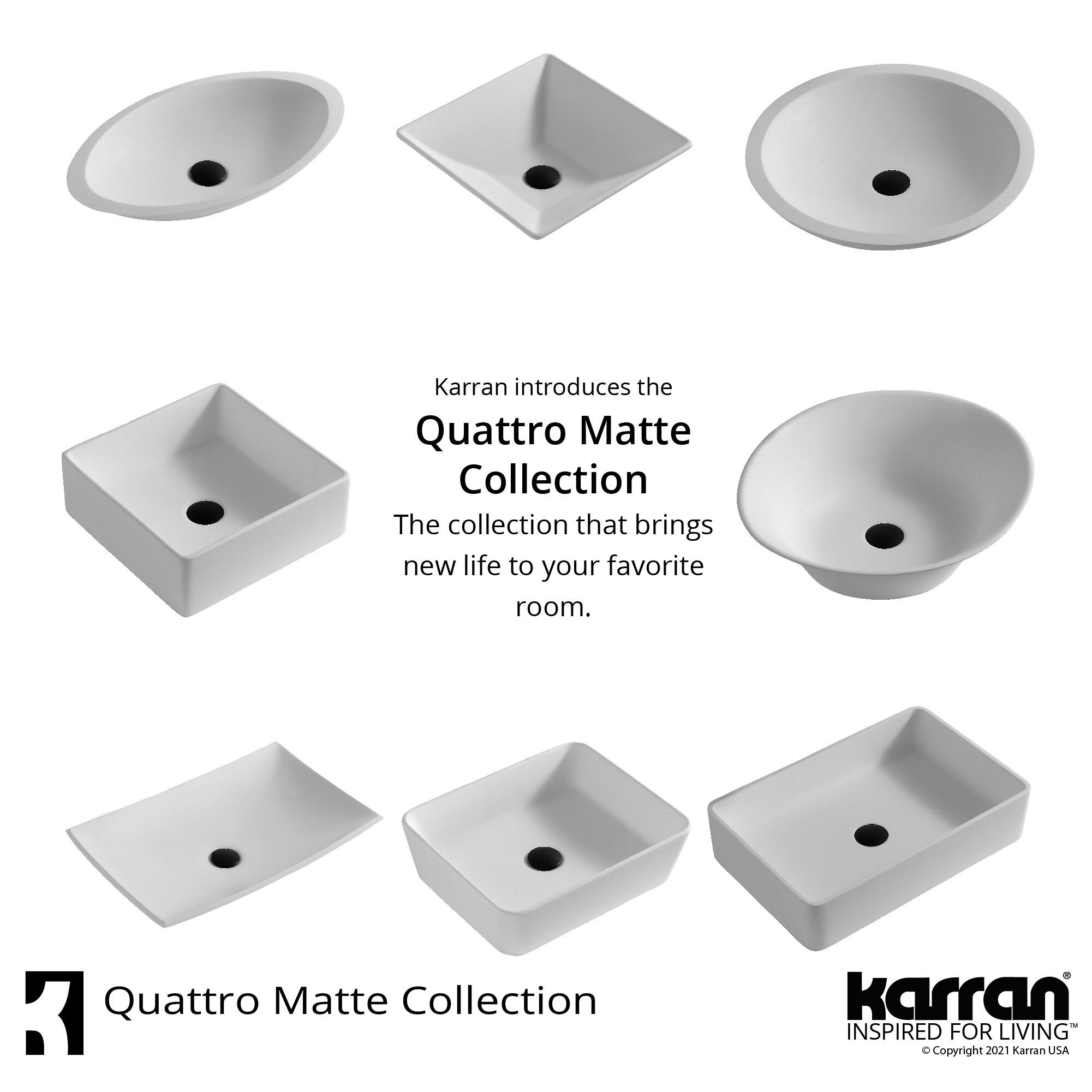 Karran Quattro 19-1/4'' X 19-1/4'' Matte White Acrylic Round Vessel Sink