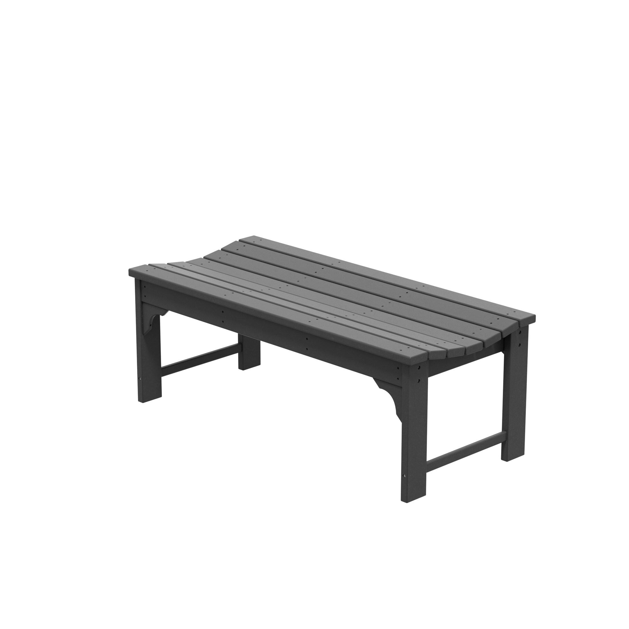 Polytrends  Laguna Hdpe All Weather Outdoor Patio 48" Bench Gray