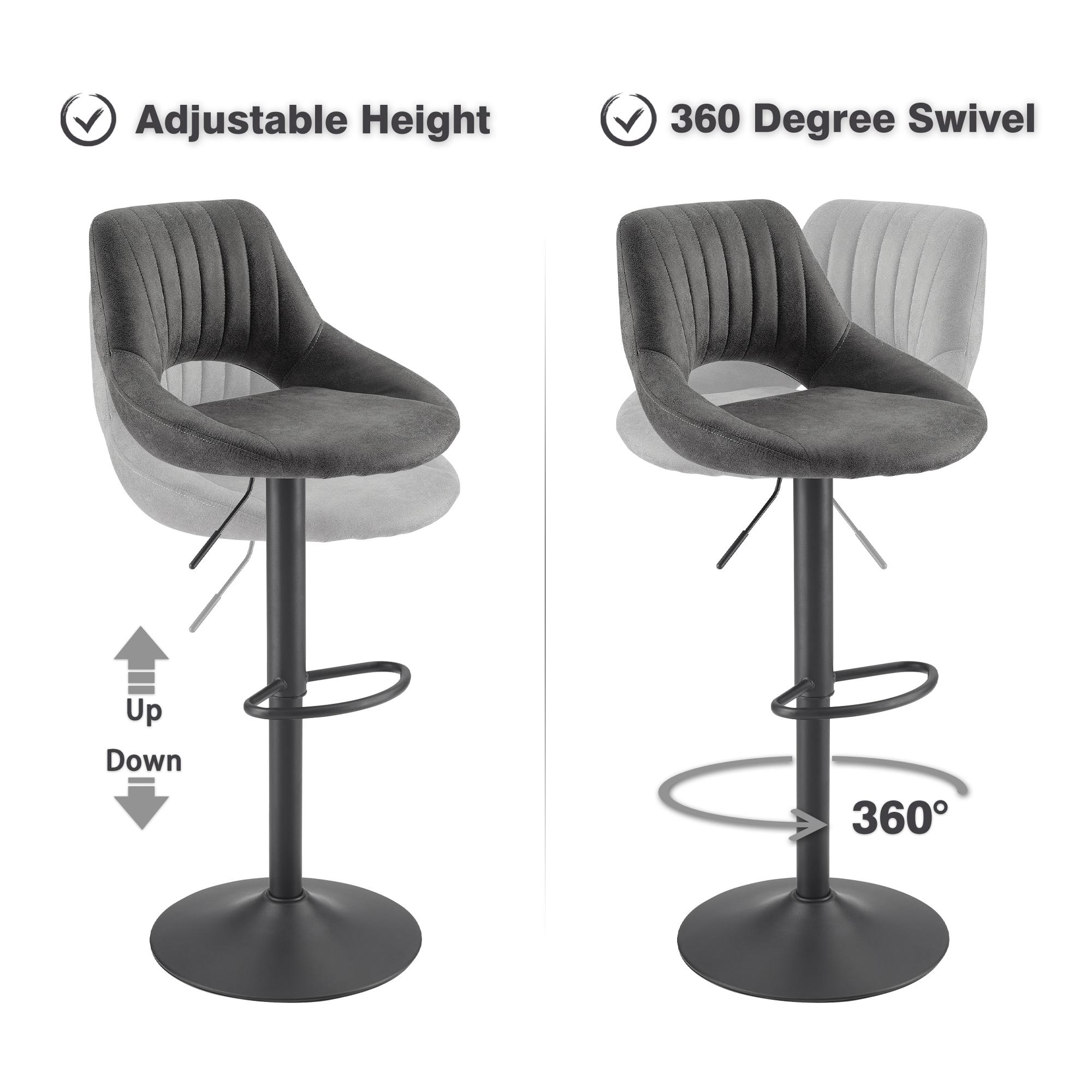 17 Stories Jaiven Swivel Upholstered Adjustable Height Counter Stool with Metal Frame (Set of 2)