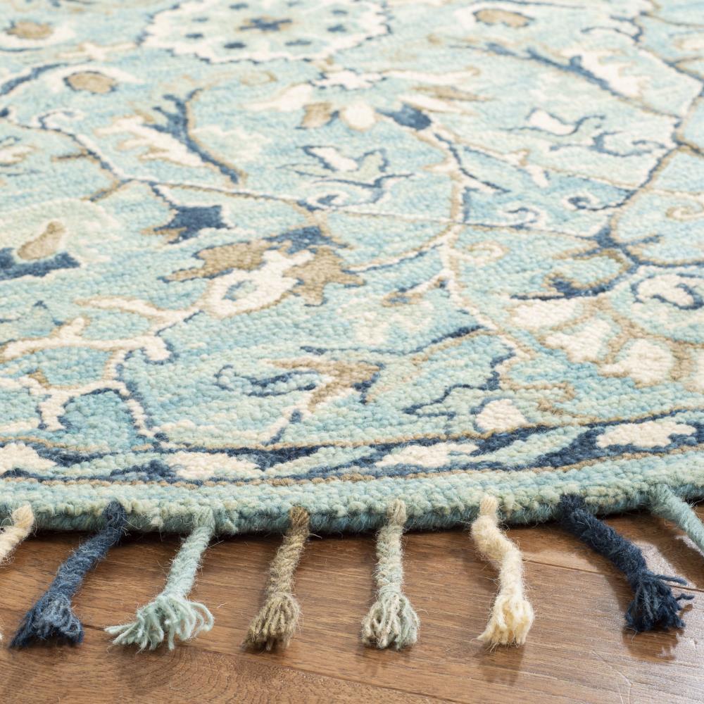 Blossom BLM457 Hand Tufted Area Rug - Blue/Ivory - 6' Round - Safavieh.