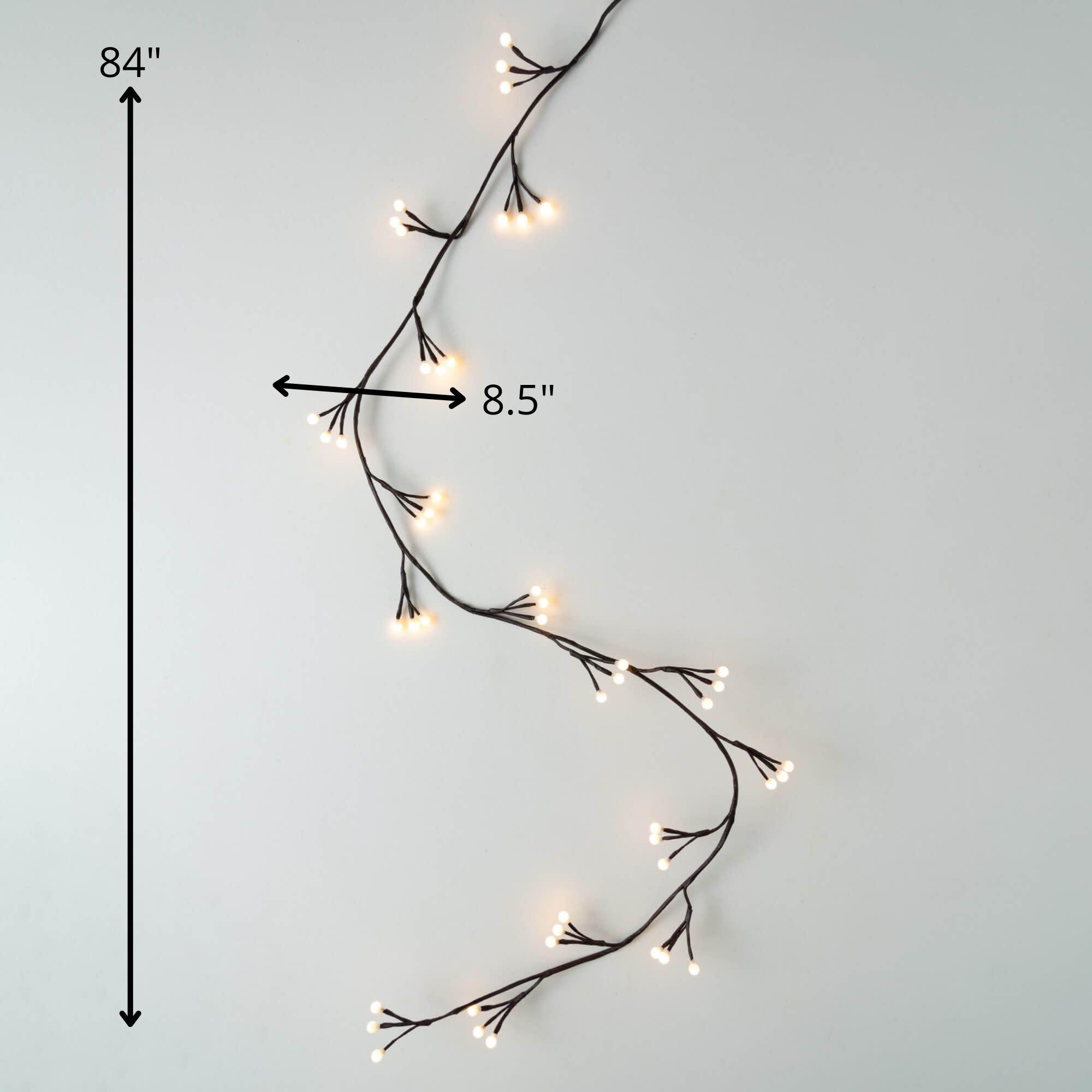 Clover Lane 84" Christmas Cluster Lighted Garland, Brown