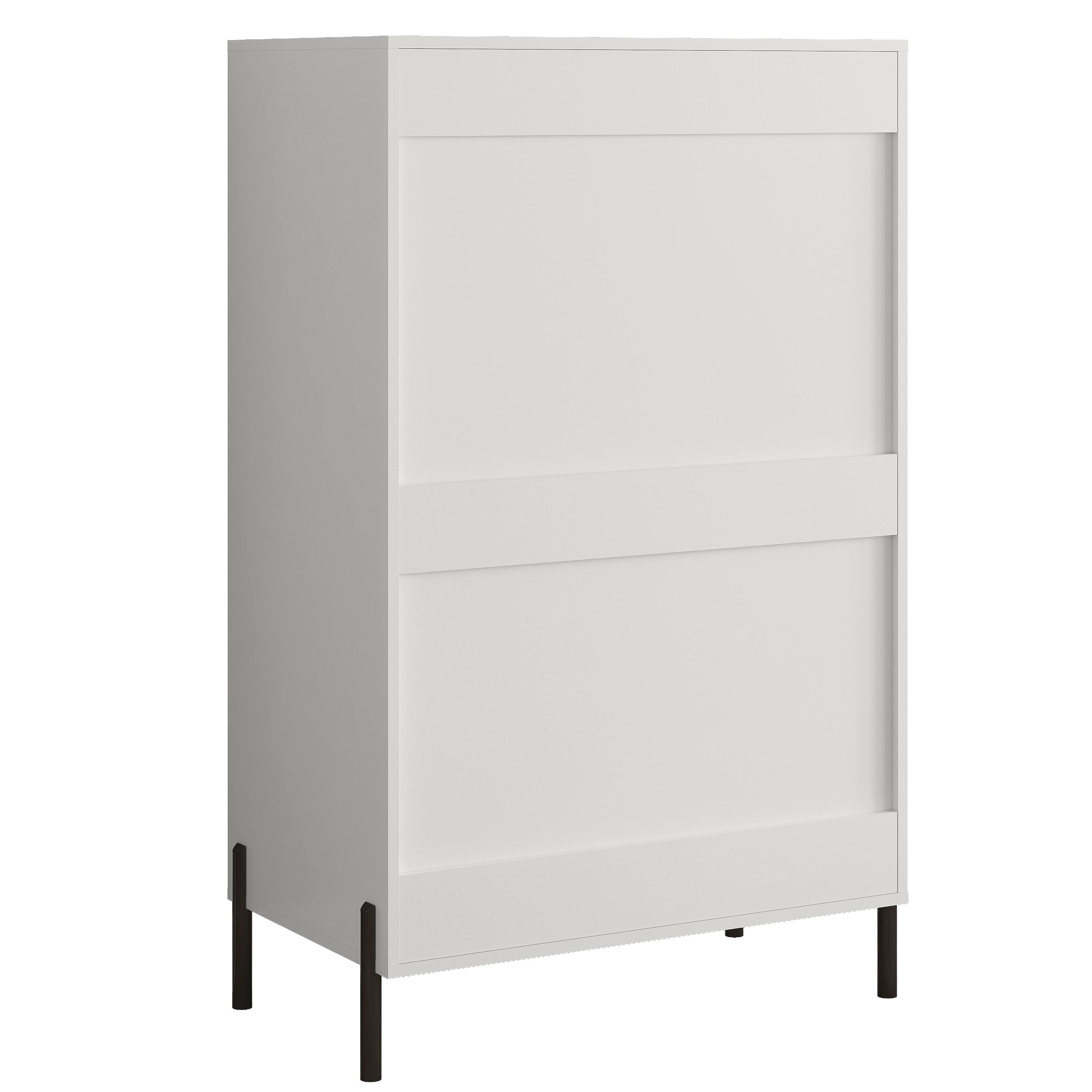 Festivo 5 Drawer Chest of Drawers Off-White: Modern Vertical Storage, MDF Construction, Includes Anti-Tip Kit
