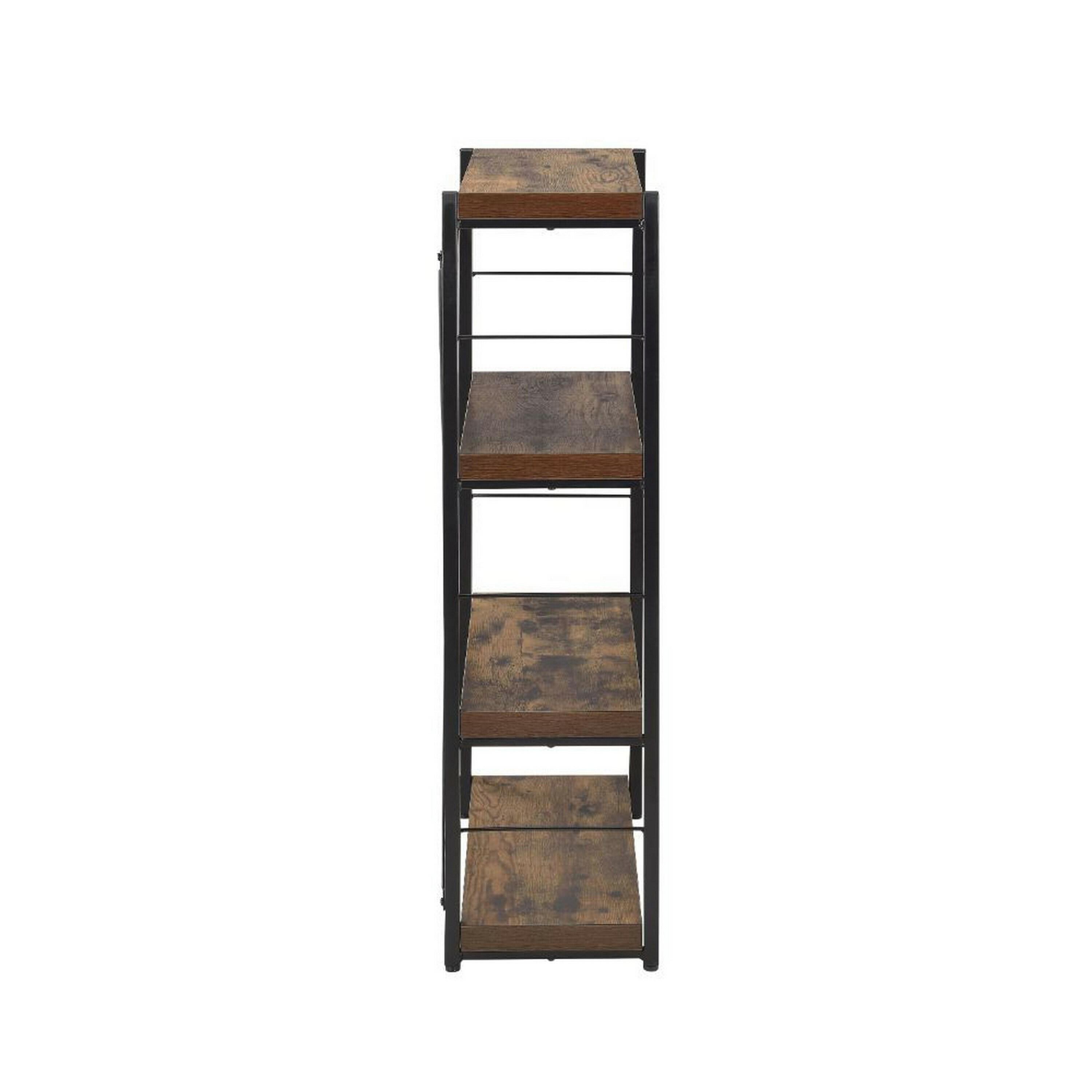 Bob 4 Shelf Wooden Bookcase In Weathered Oak