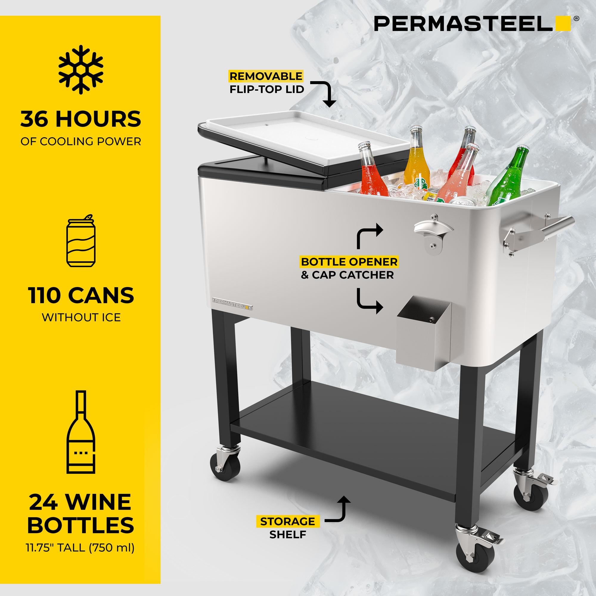Permasteel 80-Qt Outdoor Patio Cooler with Removable Basin