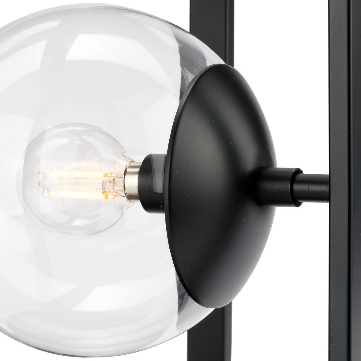 Progress Lighting Atwell 1-Light Matte Black Semi-Flush Mount with Clear Globe Shade
