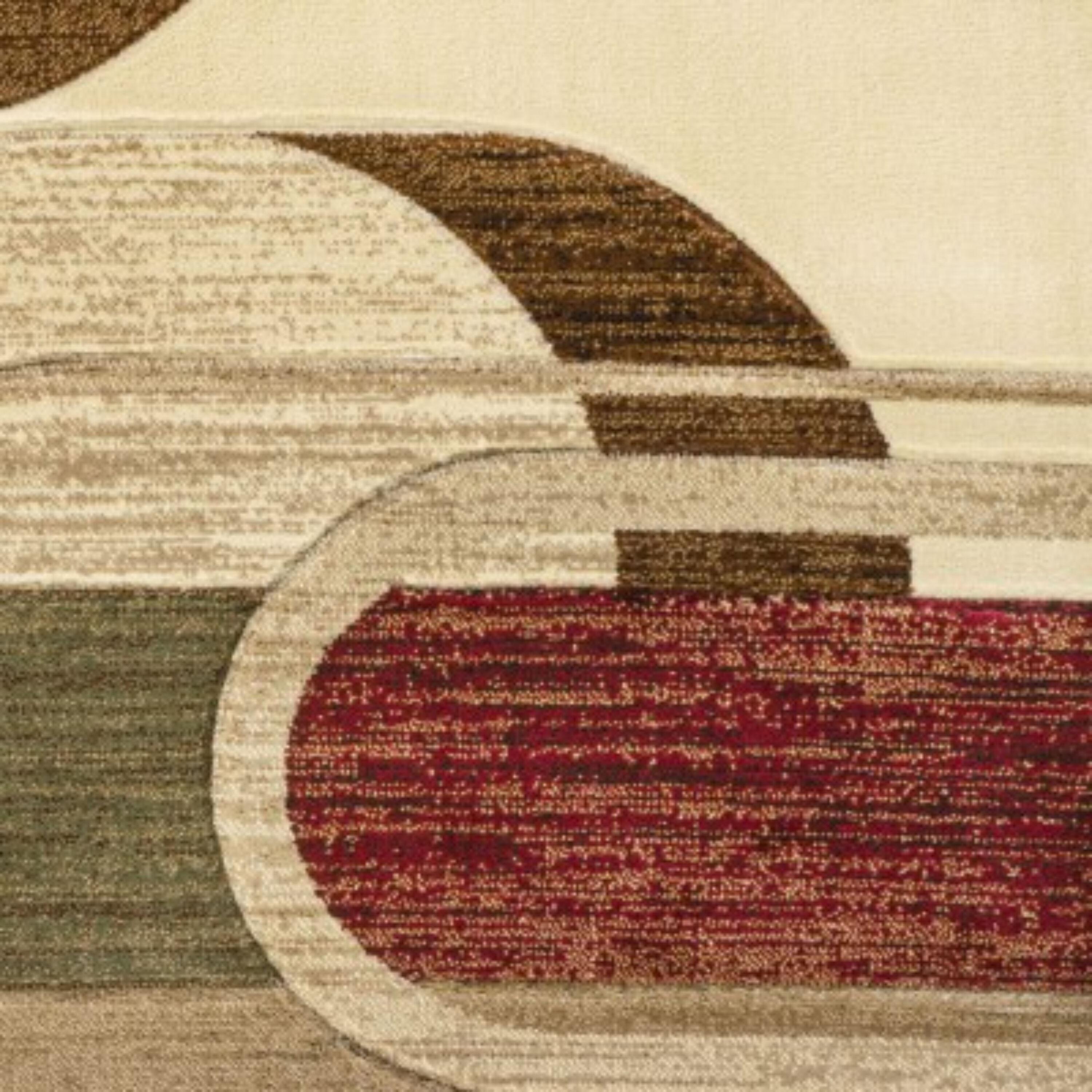 3'x5' Tamara Retro Abstract Arches, Cream/Brown/Red - JONATHAN Y
