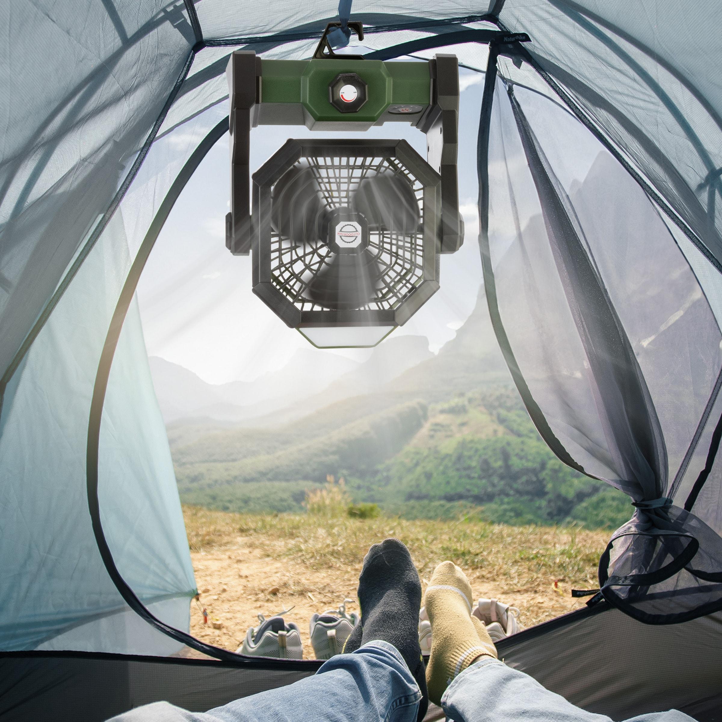 wakeman Wakeman Outdoors Camping Fan and Tent Light - Rechargeable 5400mAh Lithium Battery, Green
