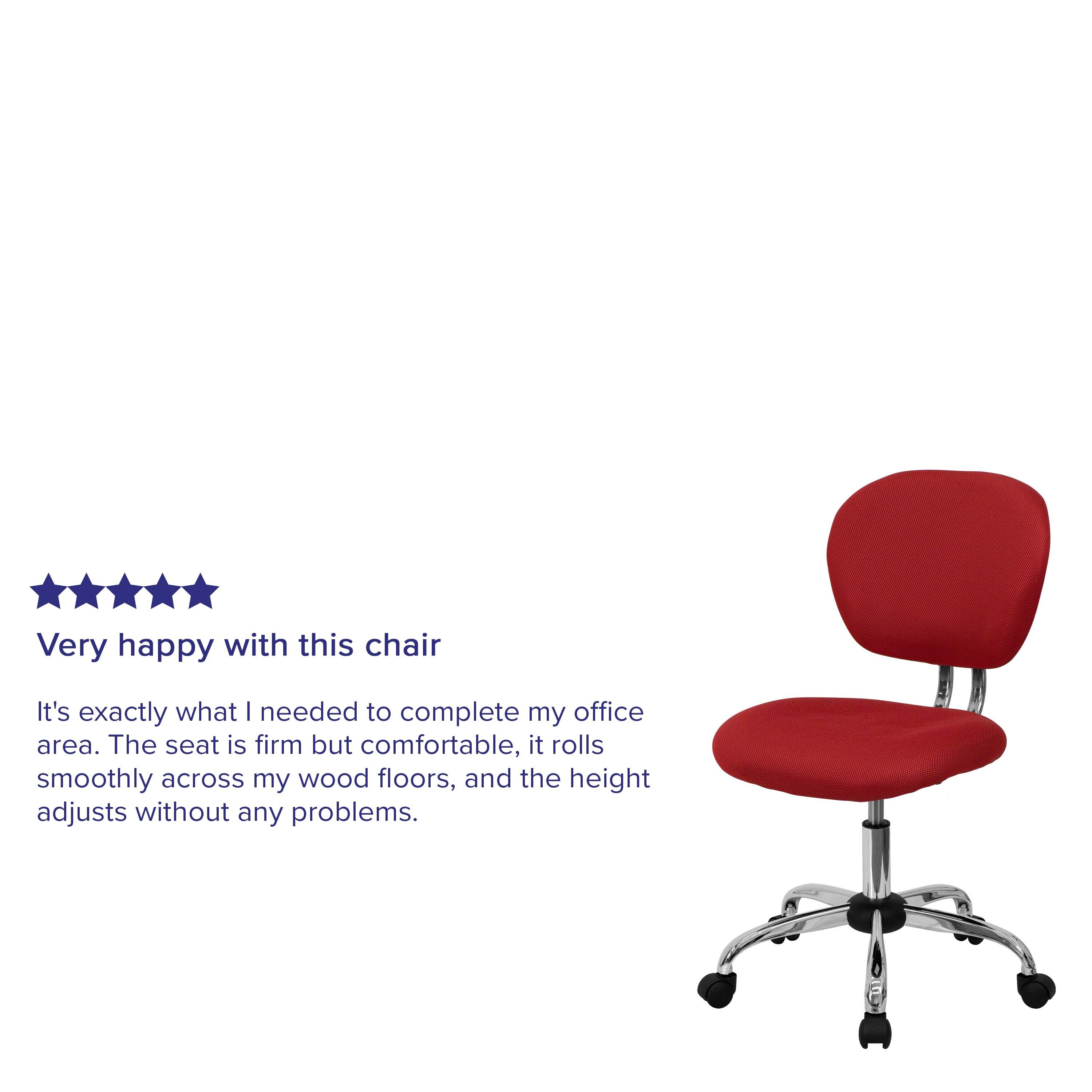 Flash Furniture Mid-Back Red Mesh Padded Swivel Task Office Chair with Chrome Base