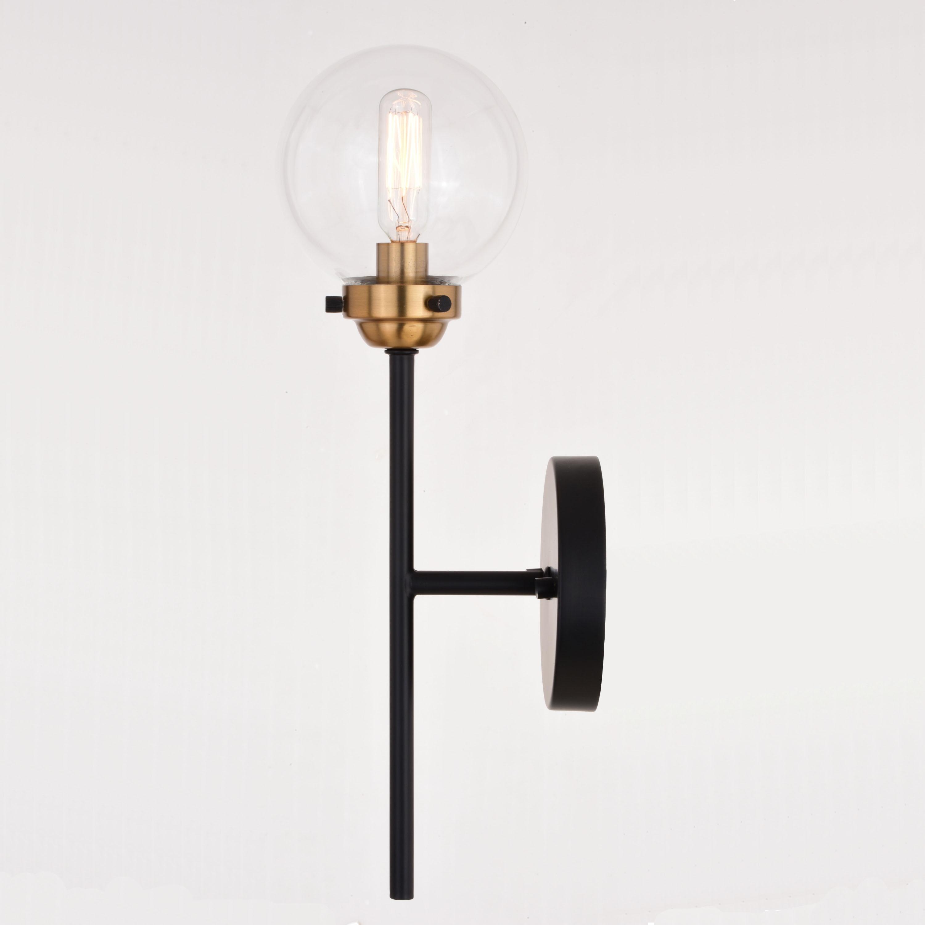 W0395-Vaxcel-Orbit 1-Light Wall Sconce in Industrial and Globe Style 16 Inches Tall and 5 Inches Wide