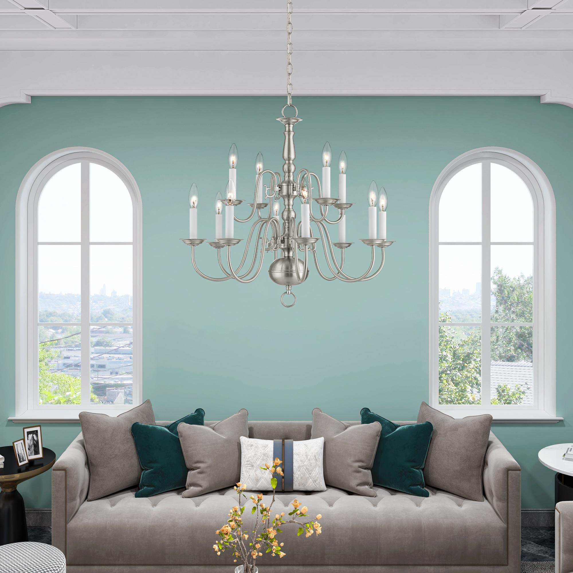 Livex Lighting Williamsburgh 12 - Light Chandelier in  Brushed Nickel