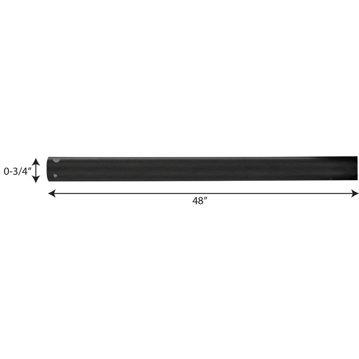 Black Steel 48-Inch Ceiling Fan Downrod