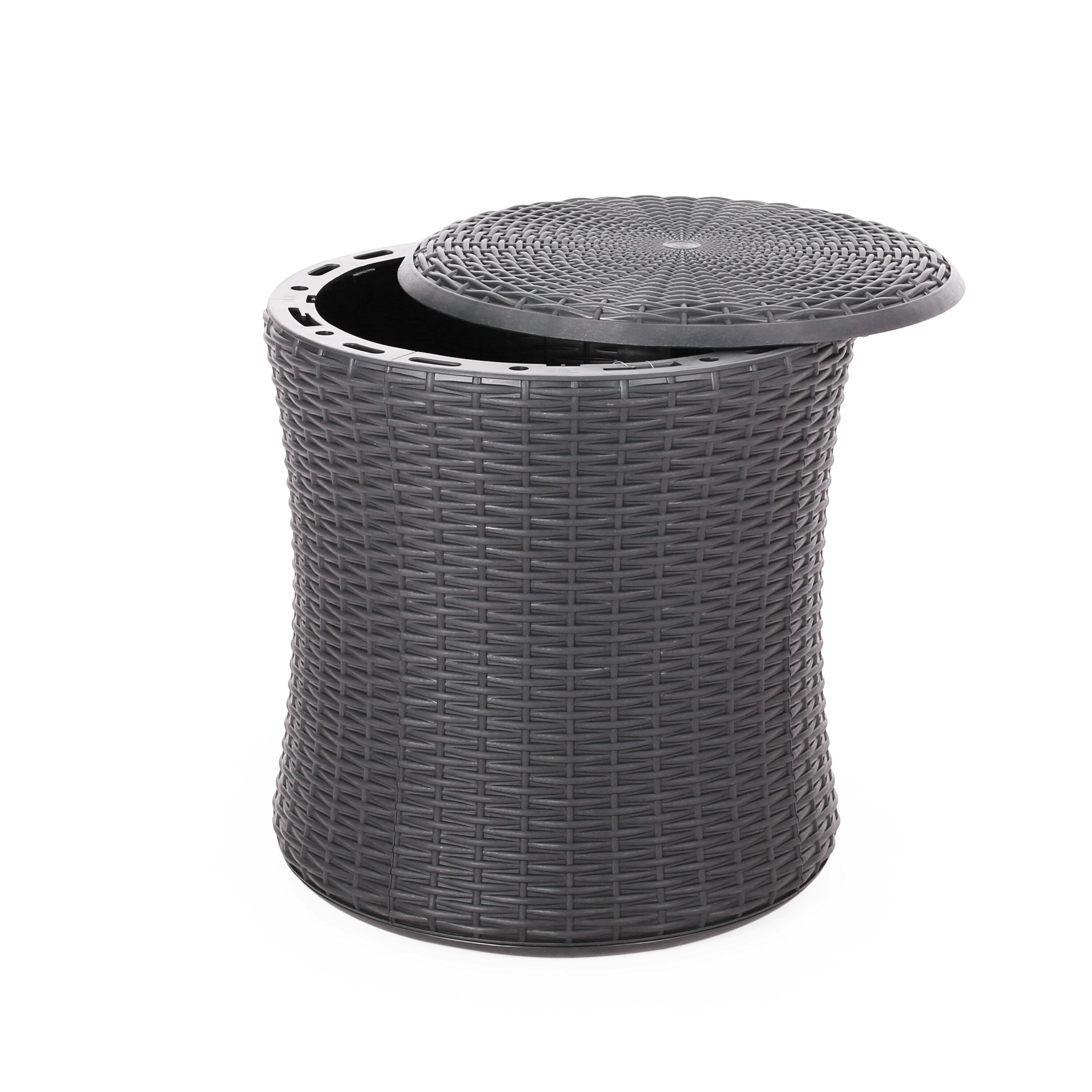 Olivo Patio Faux Wicker Patio Table - Dark Gray - Christopher Knight Home