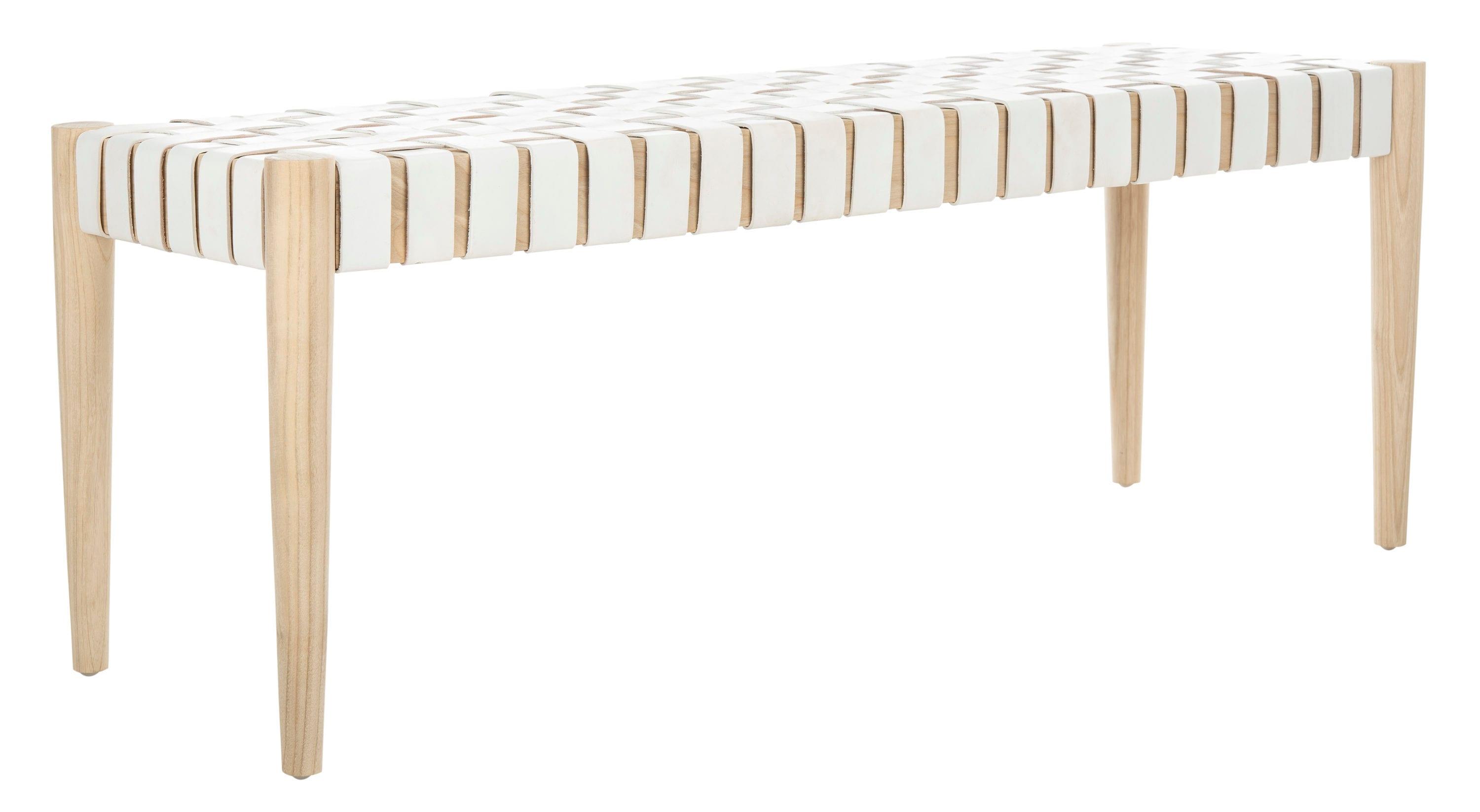 Orin 47" Woven Leather Bench