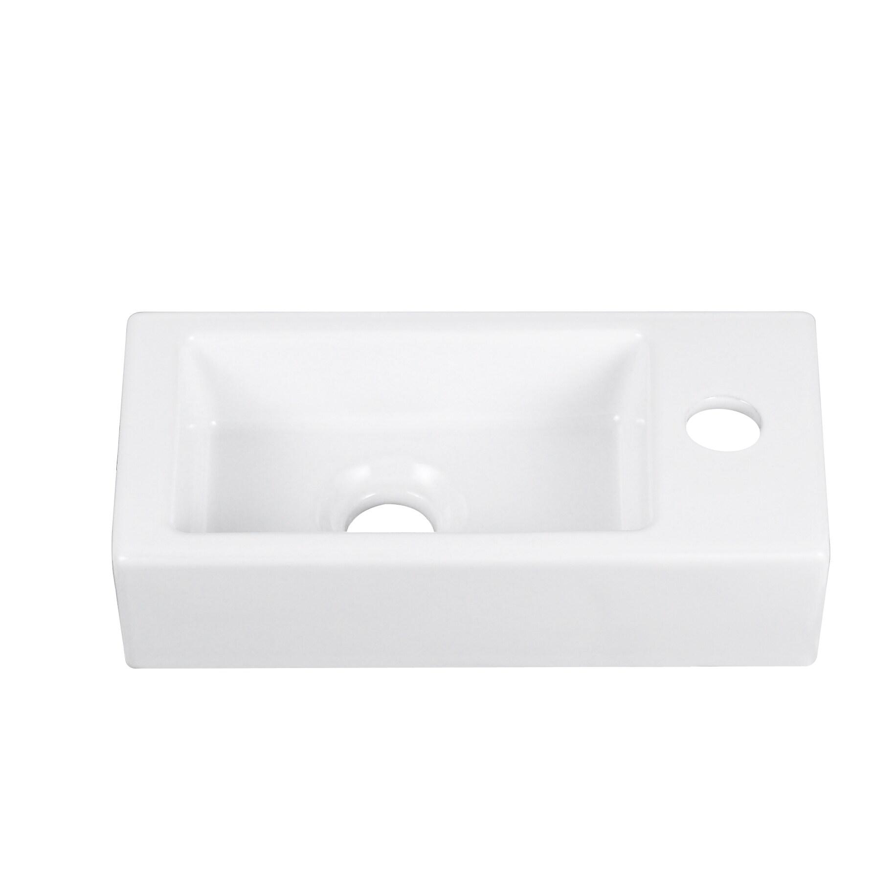 DeerValley DV-1V081R White Ceramic Rectangular 7'' Wall Mount Bathroom Sink