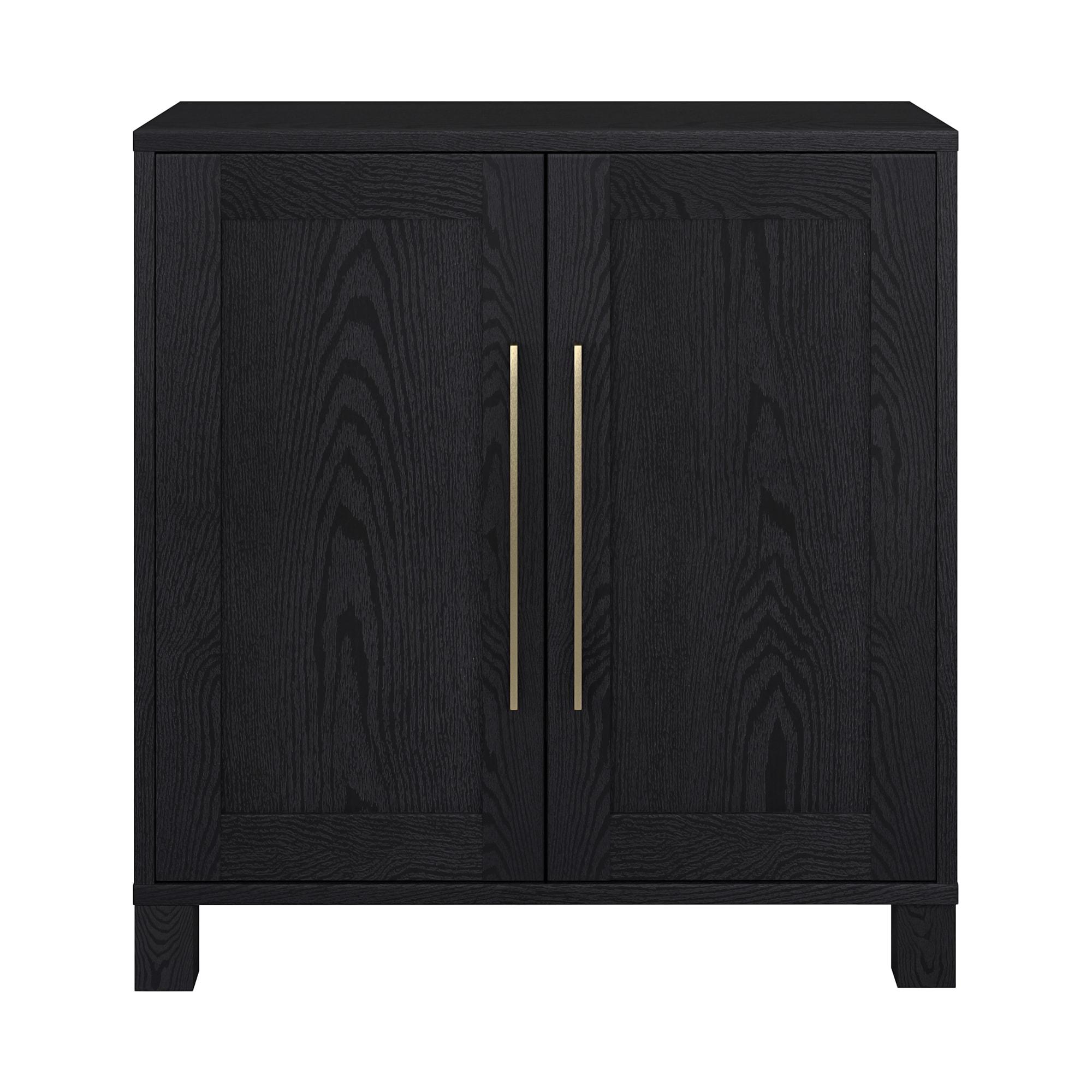 Evelyn&Zoe Chabot 28" Wide Rectangular Accent Cabinet, Black Grain